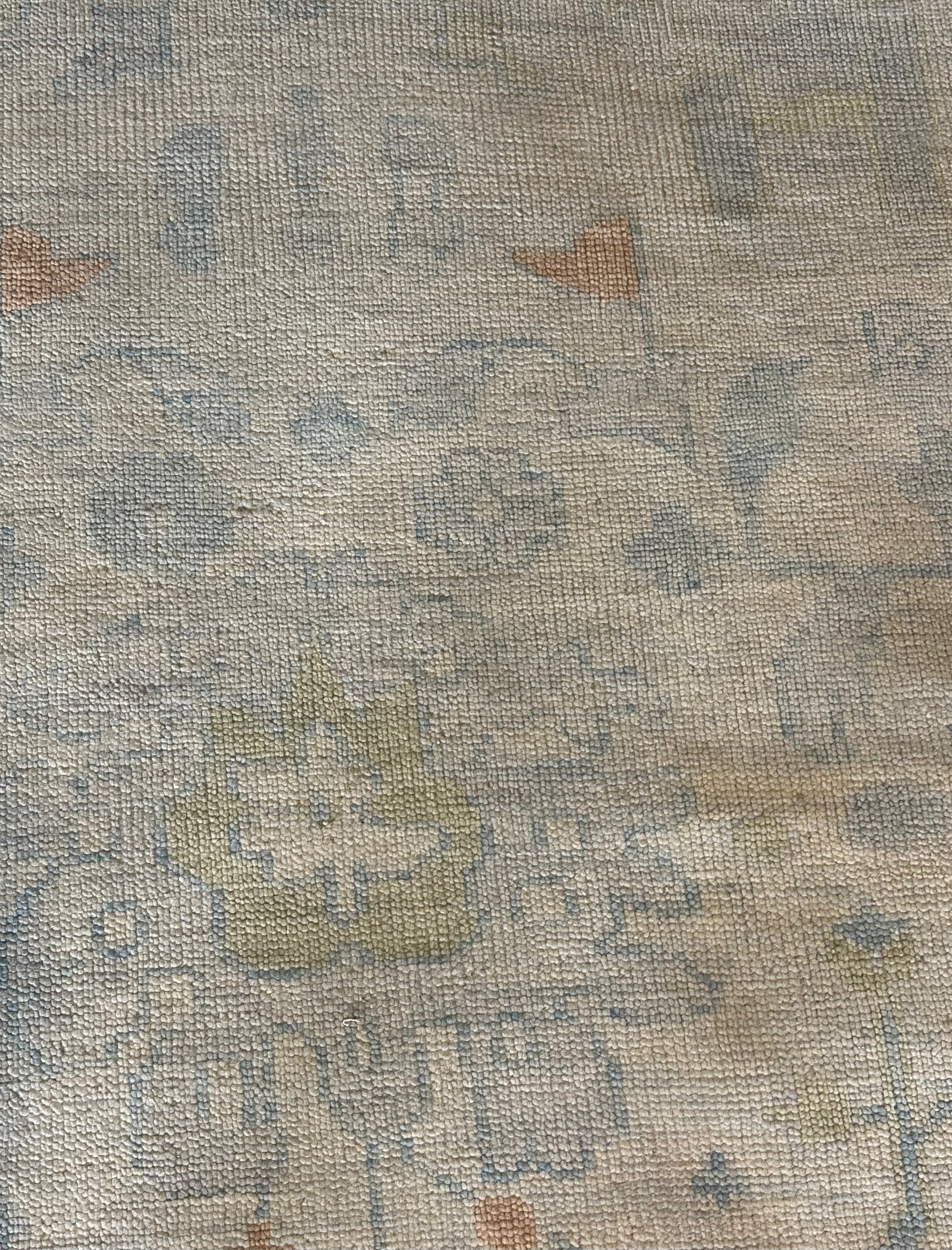Marla Walsh 11.6x15 Light Blue Hand-Knotted Oushak Rug