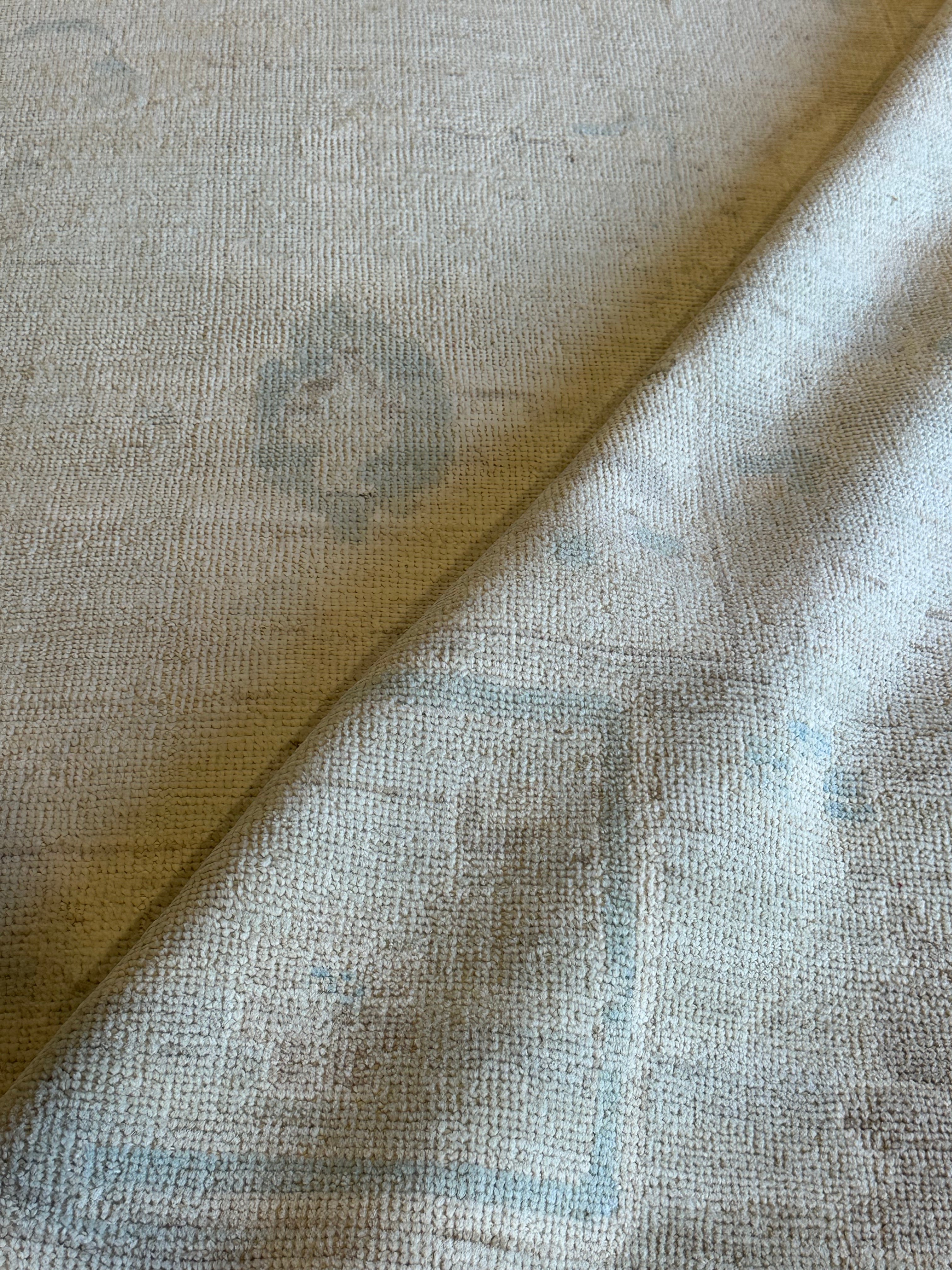 Nicole Samuel 10x13.10 Blue and Grey Whitewashed Afghani Oushak