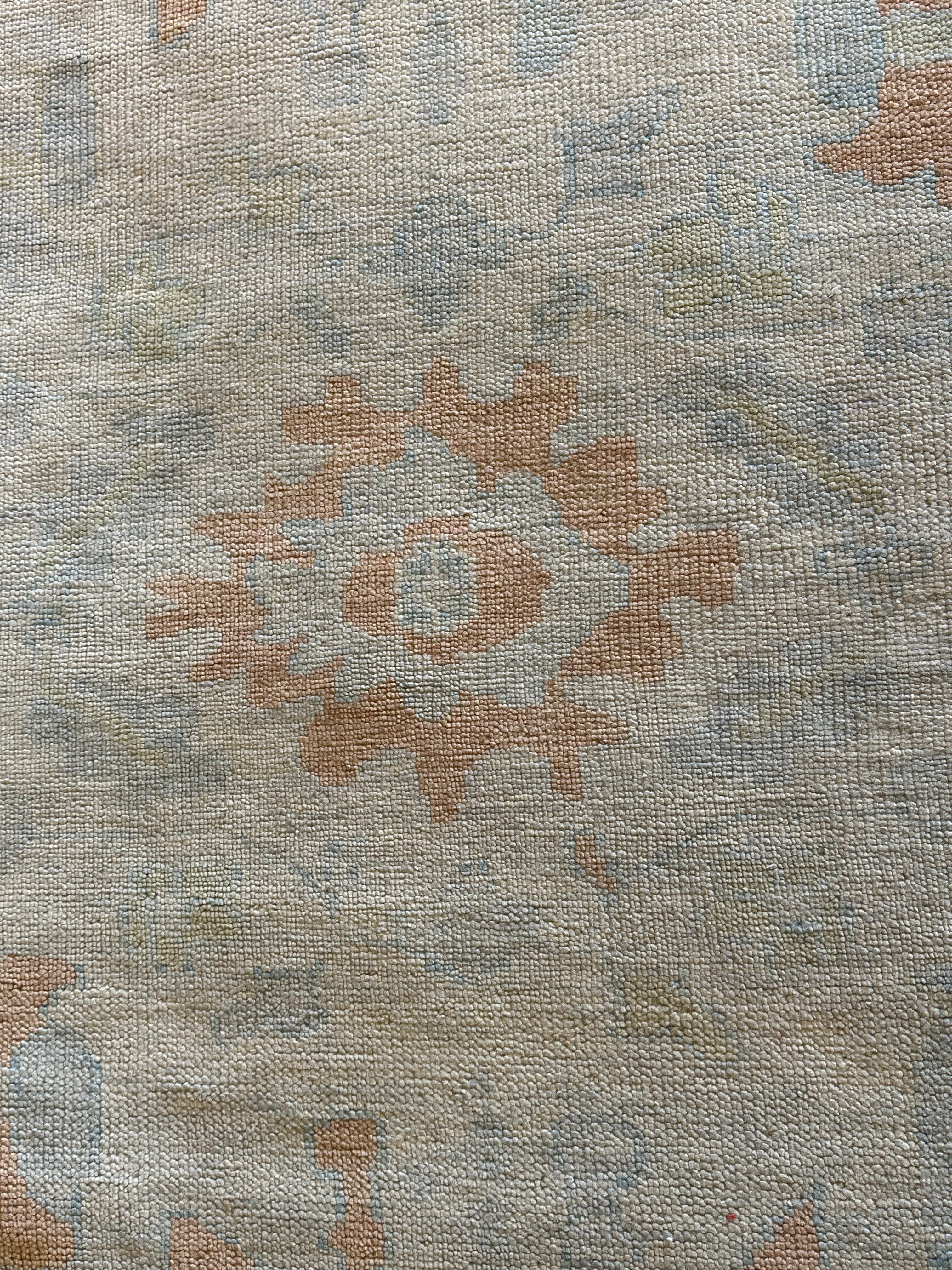 Marla Walsh 11.6x15 Light Blue Hand-Knotted Oushak Rug