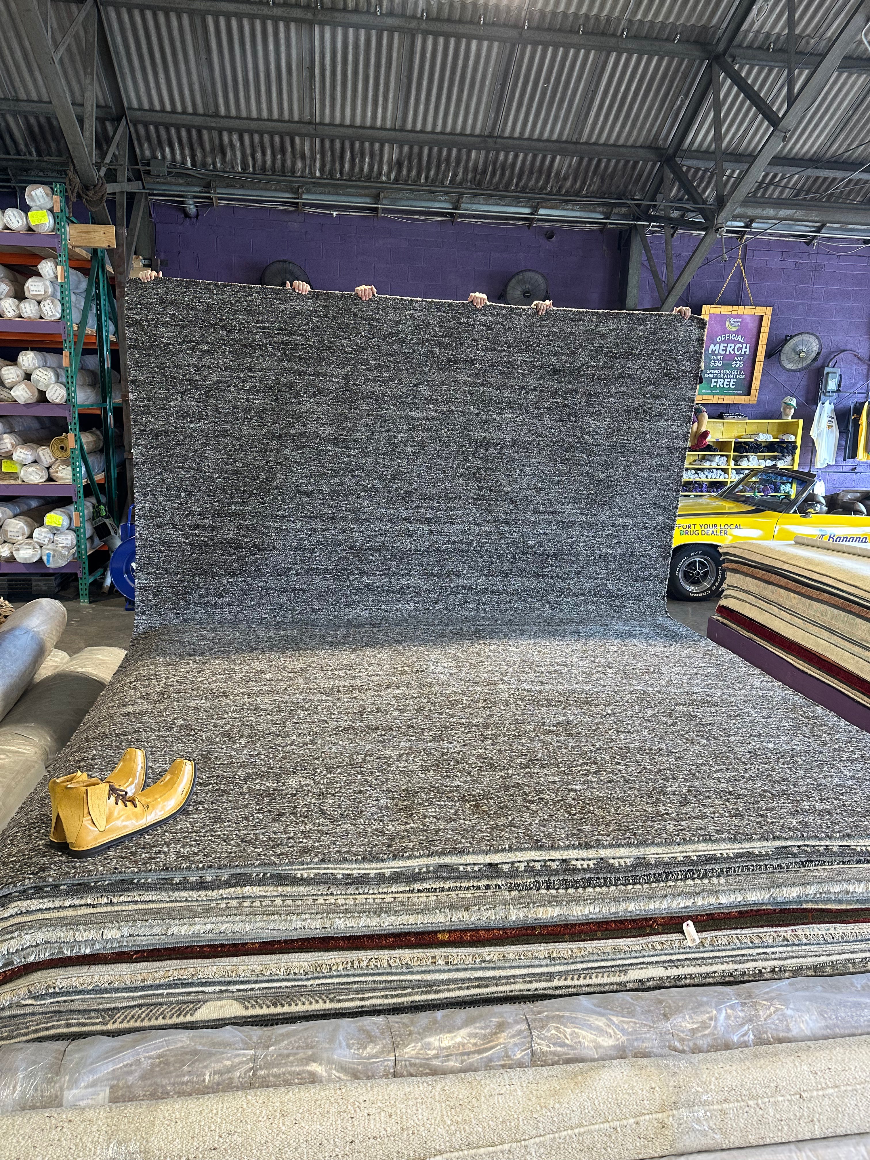 Dominic Fike Charcoal Handwoven Modern Durrie Rug (Multiple Sizes)