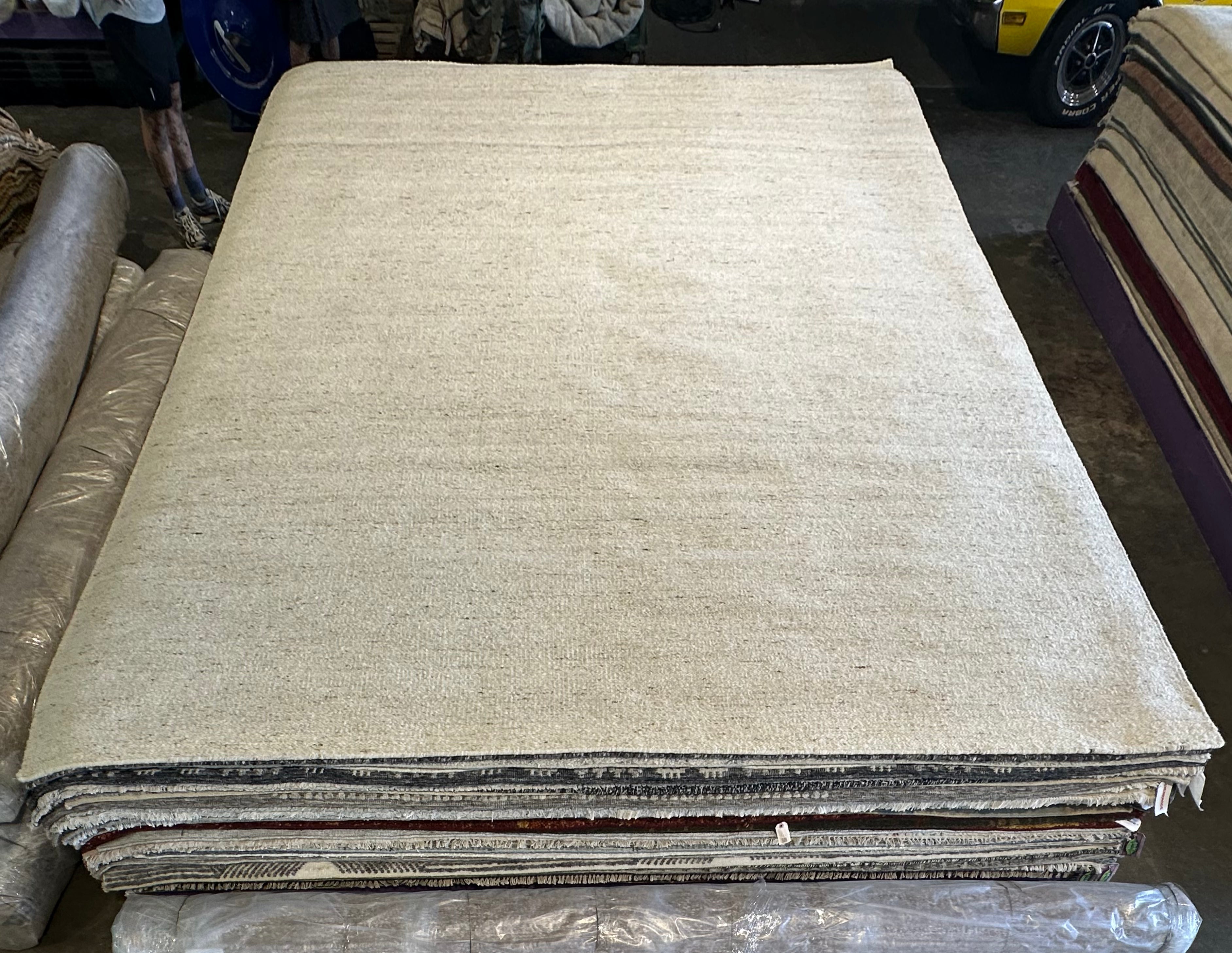 Austin Abrams Cream Handwoven Modern Durrie Rug (Multiple Sizes)