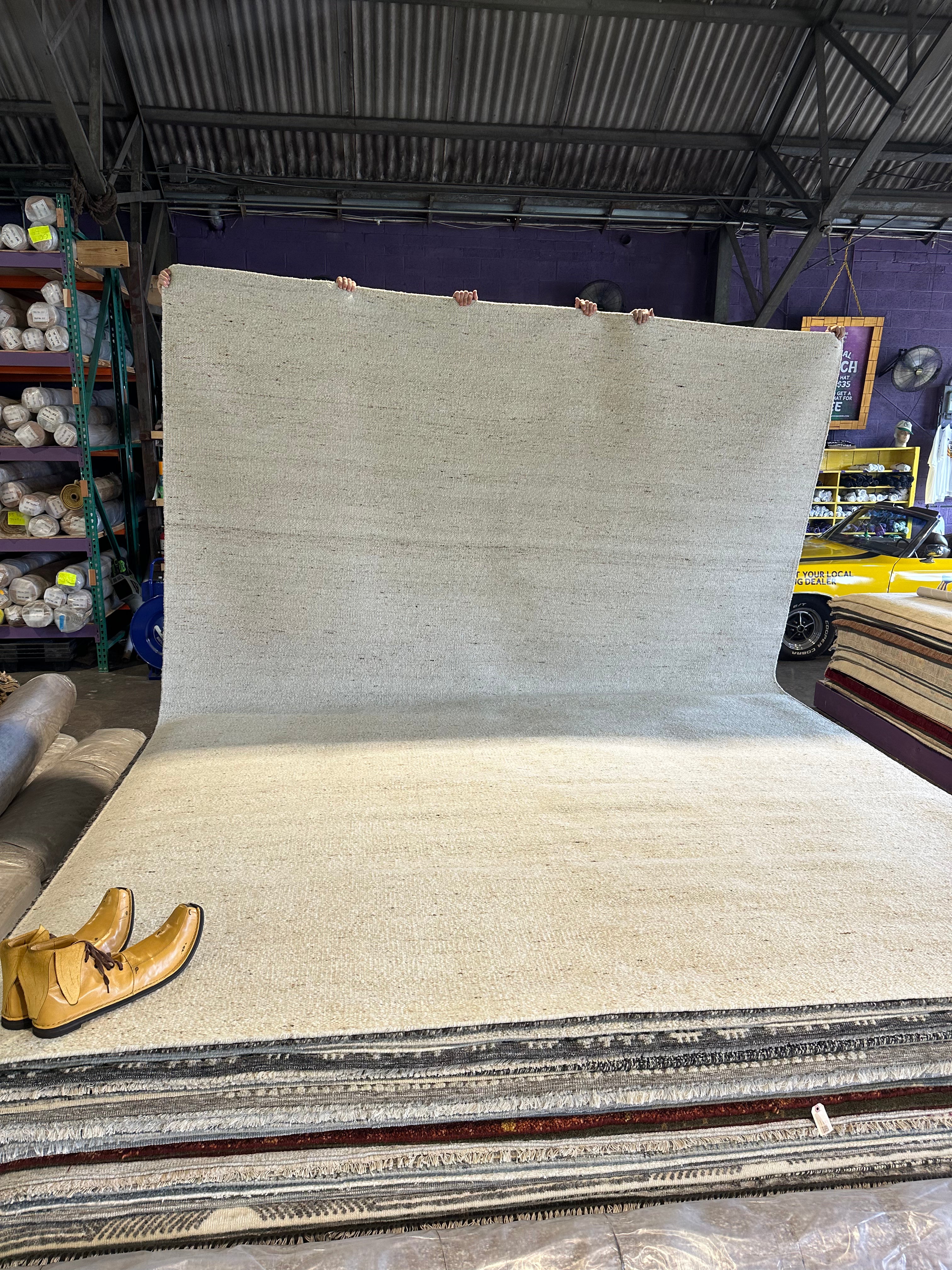 Austin Abrams Cream Handwoven Modern Durrie Rug (Multiple Sizes)