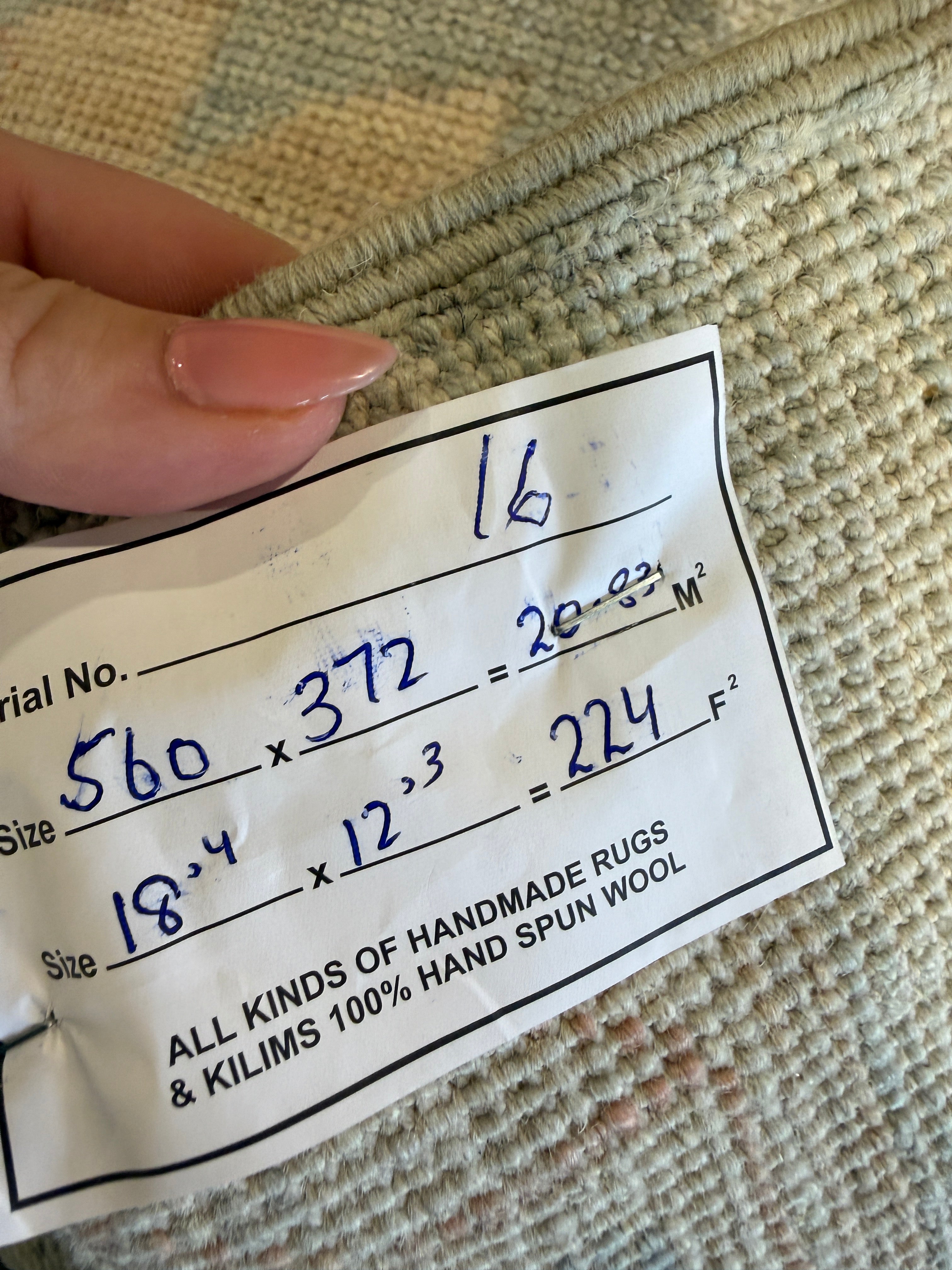 Marie-Josée Lefebvre 12.3x18.4 Blue Afghani Whitewashed Oushak