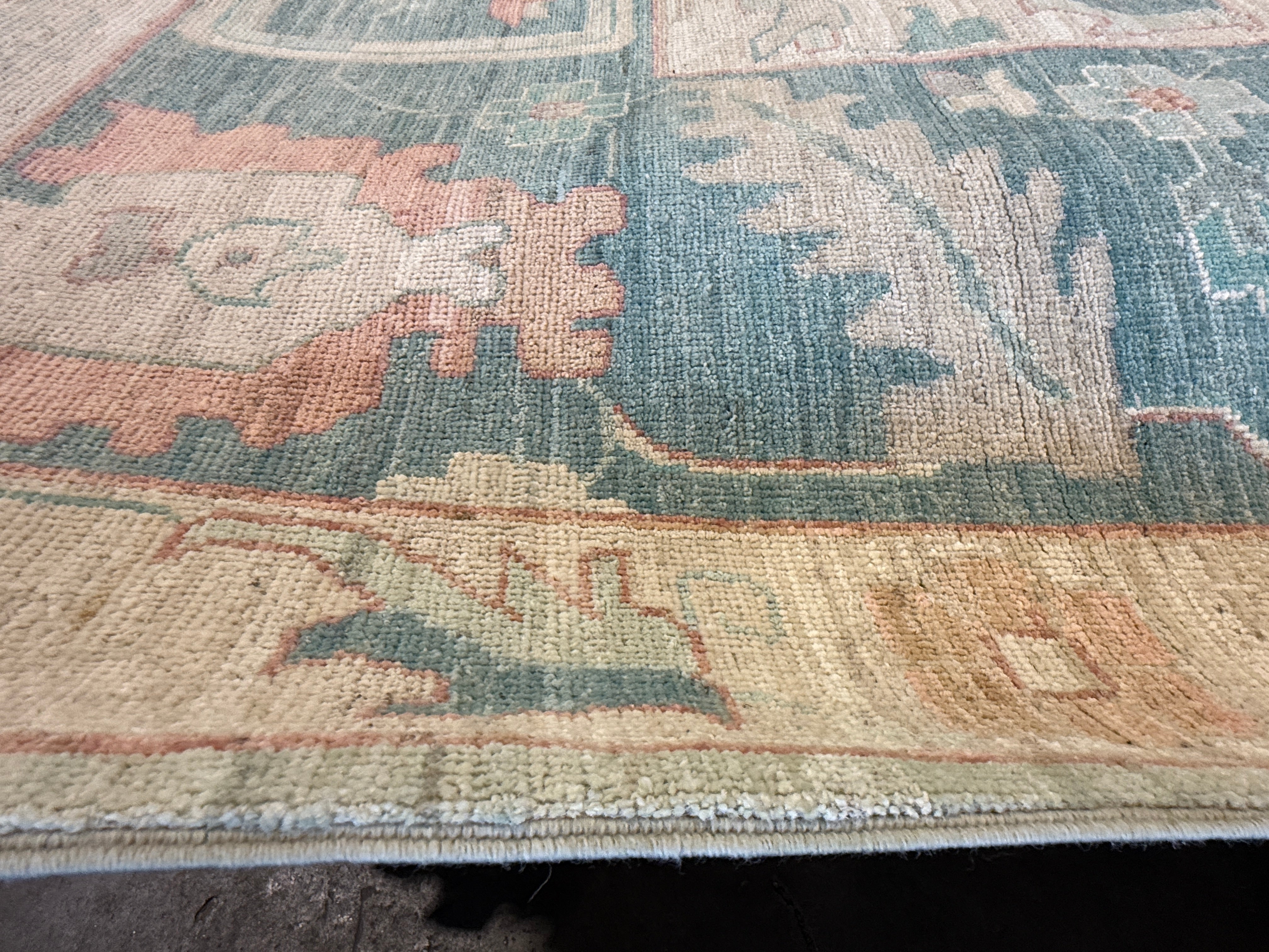 Violet Sutherland 12x14.4 Blue Afghani Whitewashed Oushak Runner