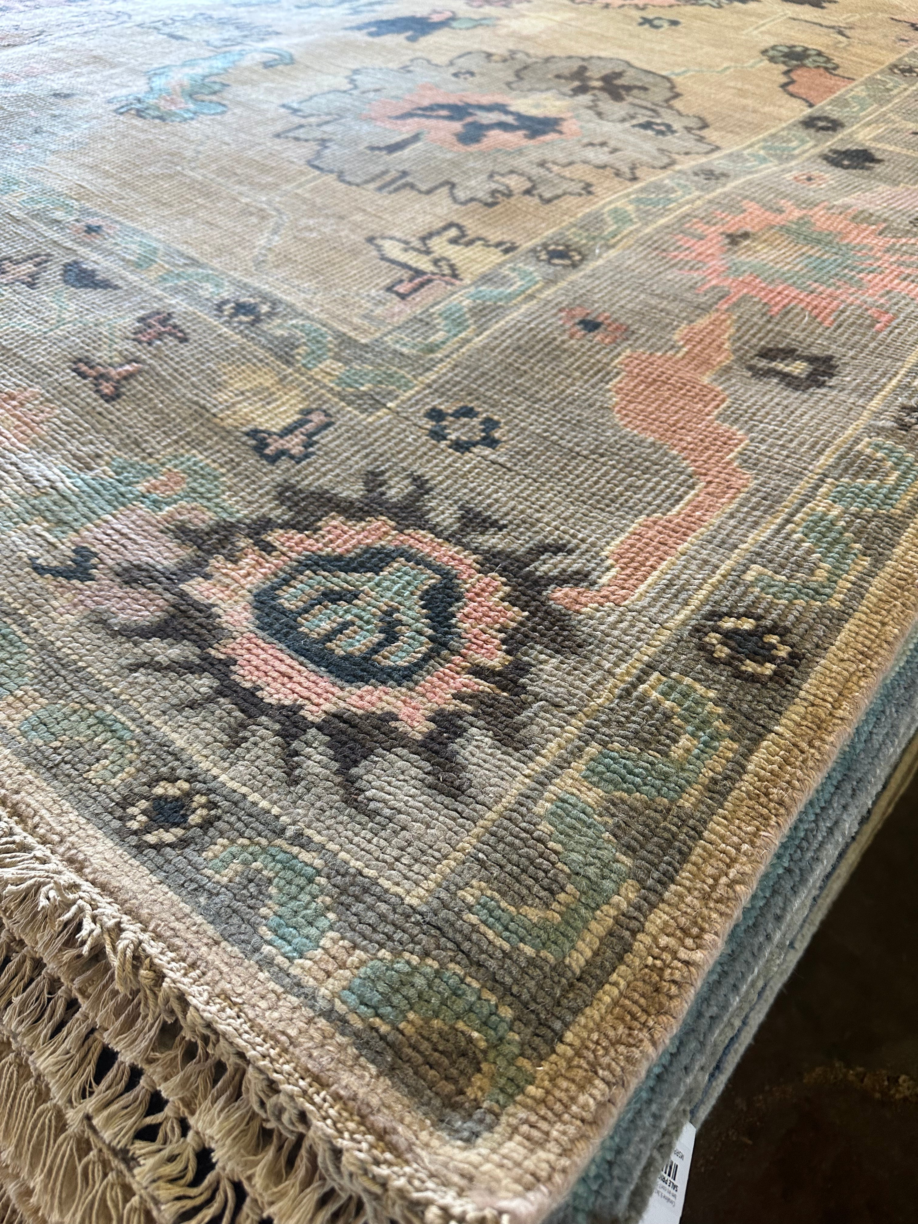 Nili 9x12 Hand-Knotted Beige & Grey Oushak