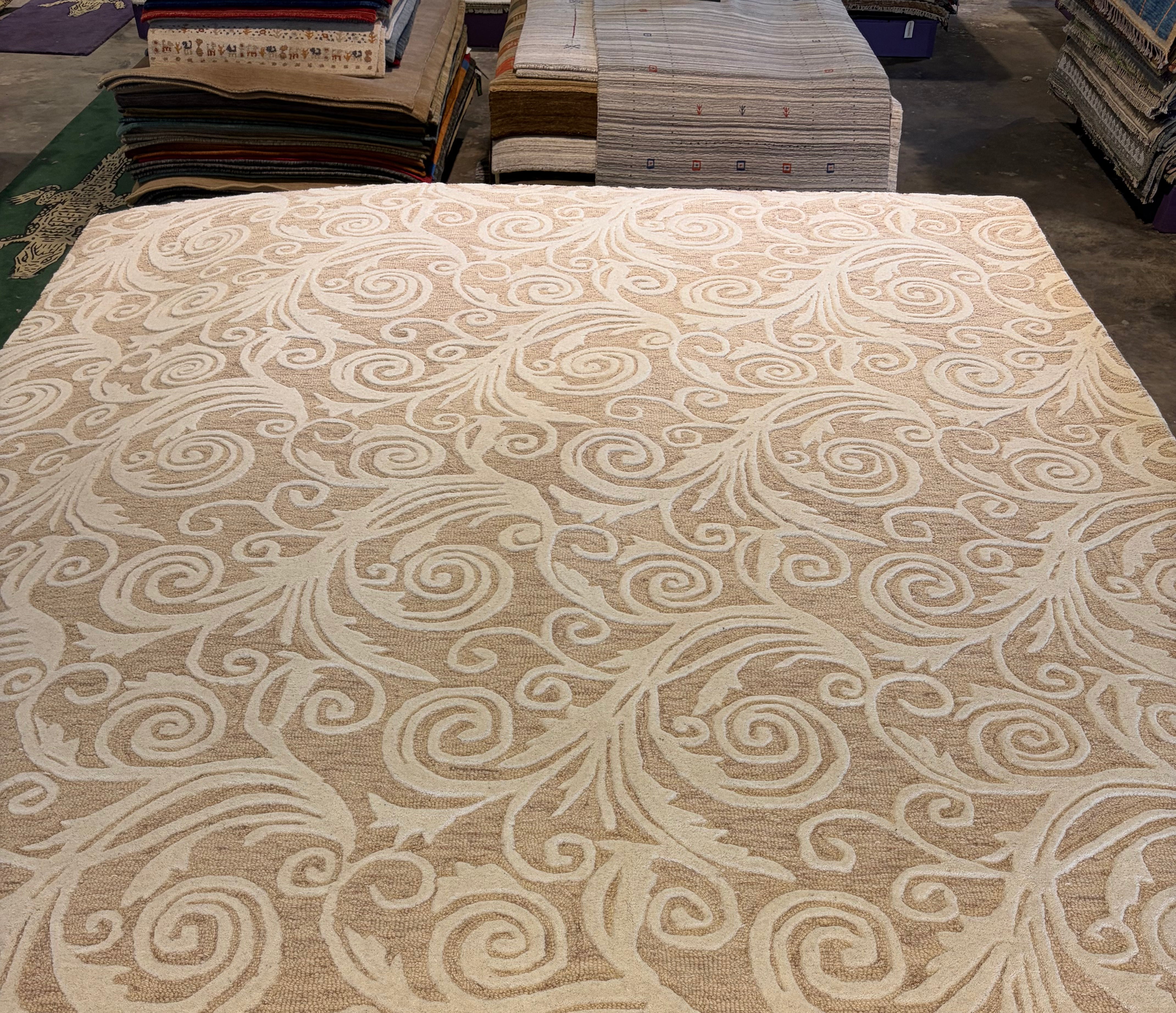 Rhea Hand-Tufted Wool Natural Golden Floral (Multiple Sizes)