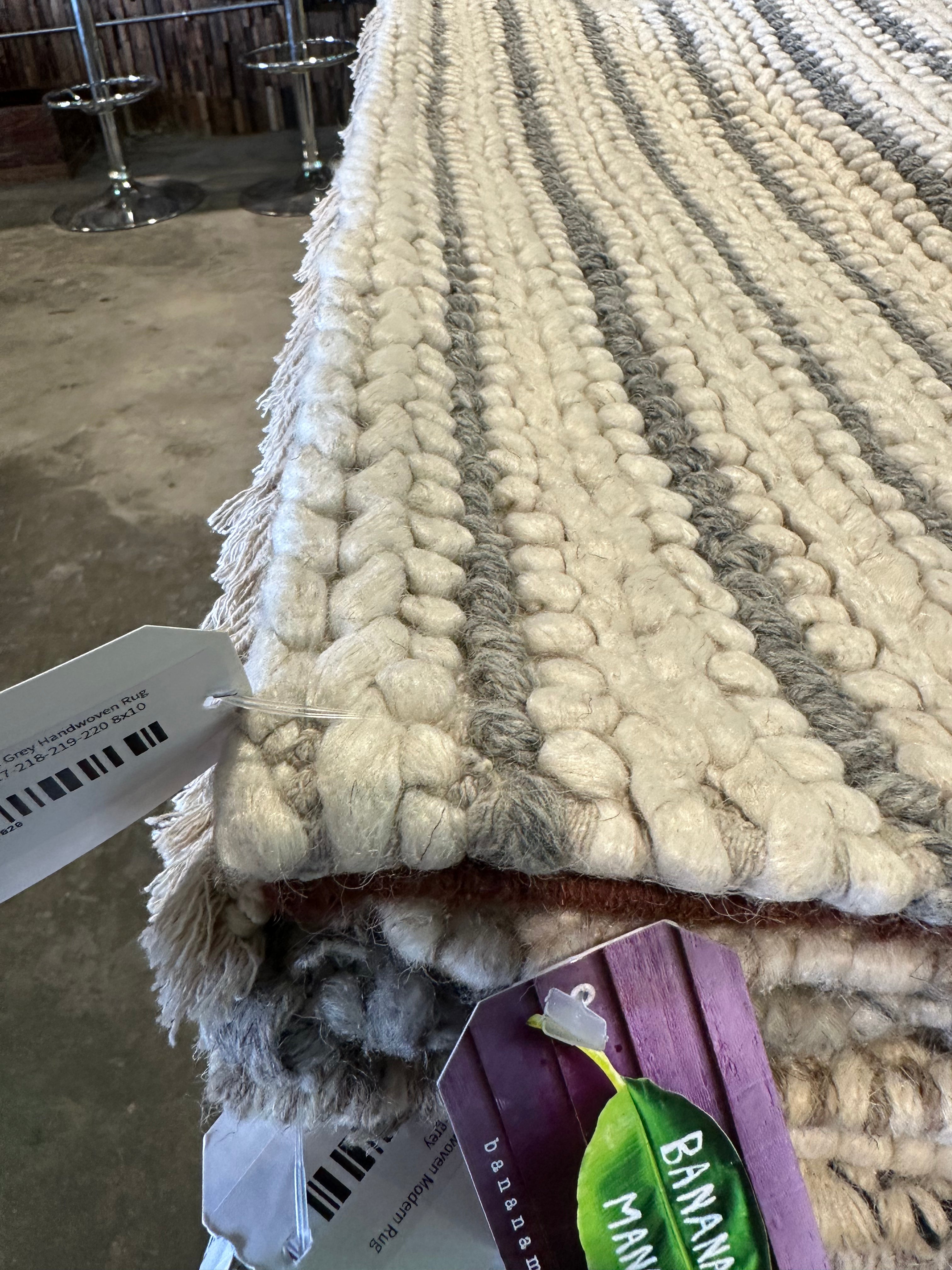 George Oscar "Gob" Bluth II  8x10 Ivory and Grey Handwoven Rug