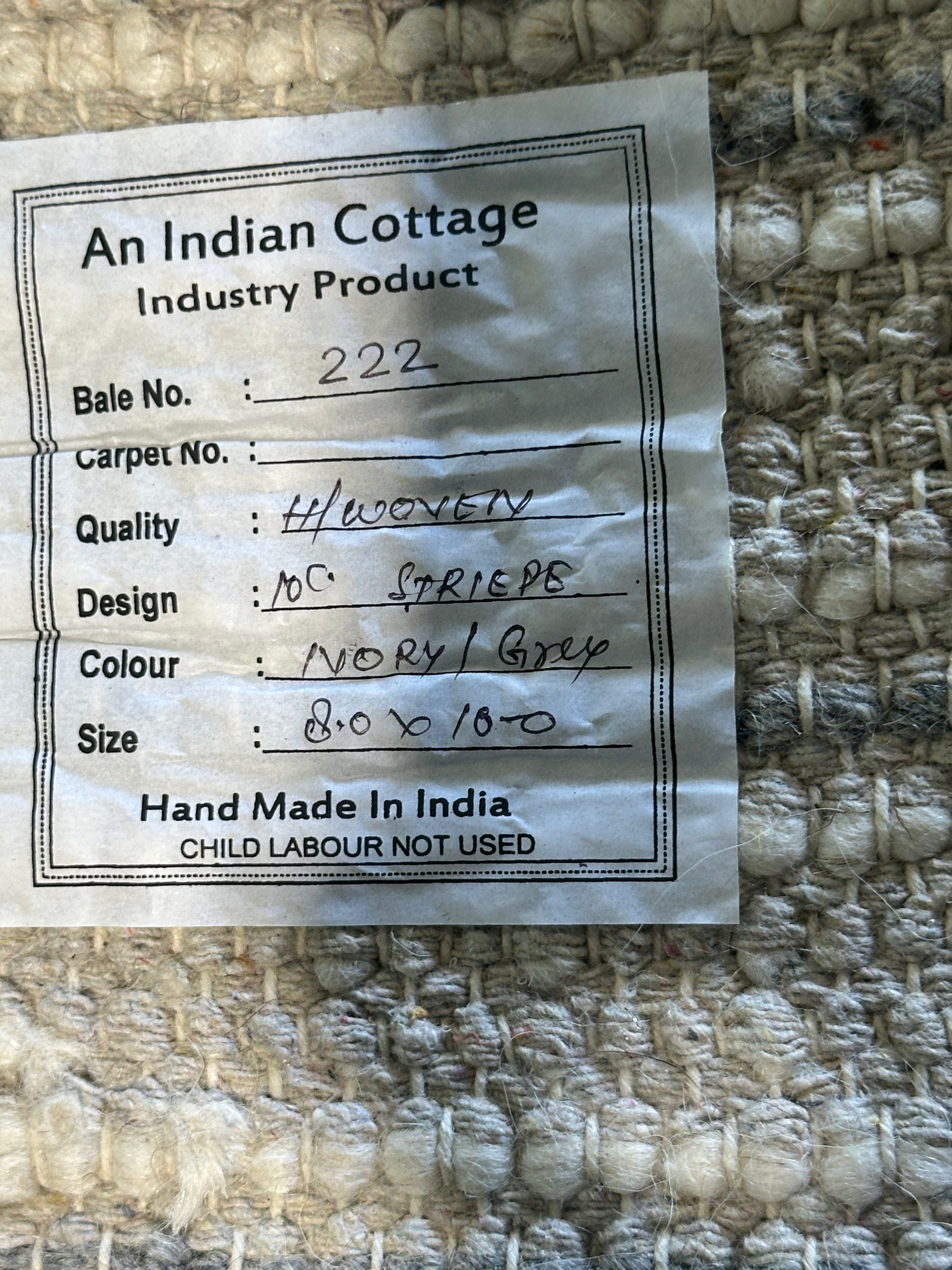 George Oscar "Gob" Bluth II  8x10 Ivory and Grey Handwoven Rug