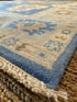 Sasha Pieterse 8x10 Hand-Knotted Oushak Rug Blue and Tan