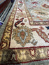 Virginia Tupker 8x10.6 Gren and Ivory Hand-Knotted Oushak Rug