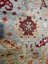 Virginia Tupker 8x10.6 Gren and Ivory Hand-Knotted Oushak Rug