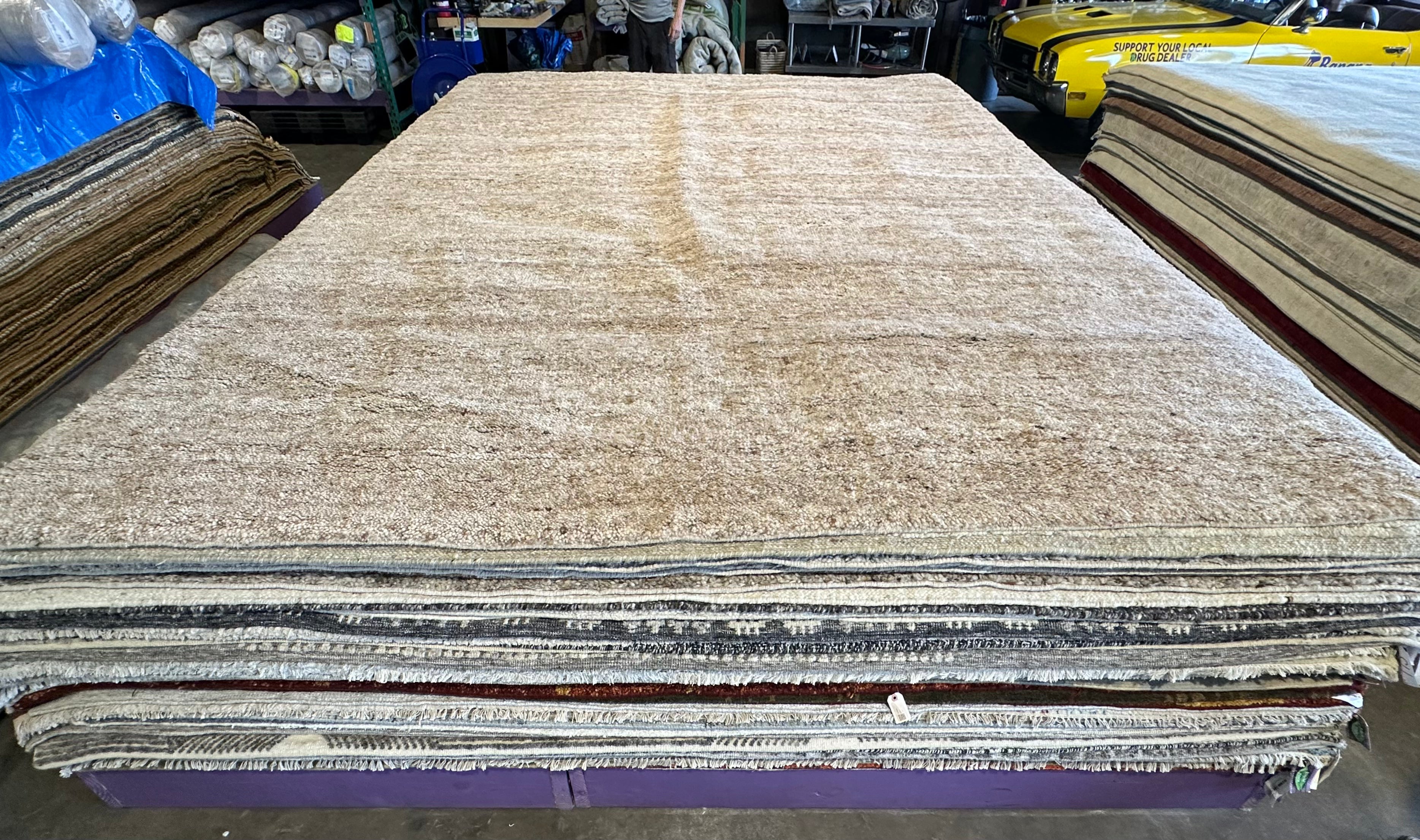 Ashtray Brown Handwoven Modern Durrie Rug (Multiple Sizes)