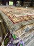Virginia Tupker 8x10.6 Gren and Ivory Hand-Knotted Oushak Rug
