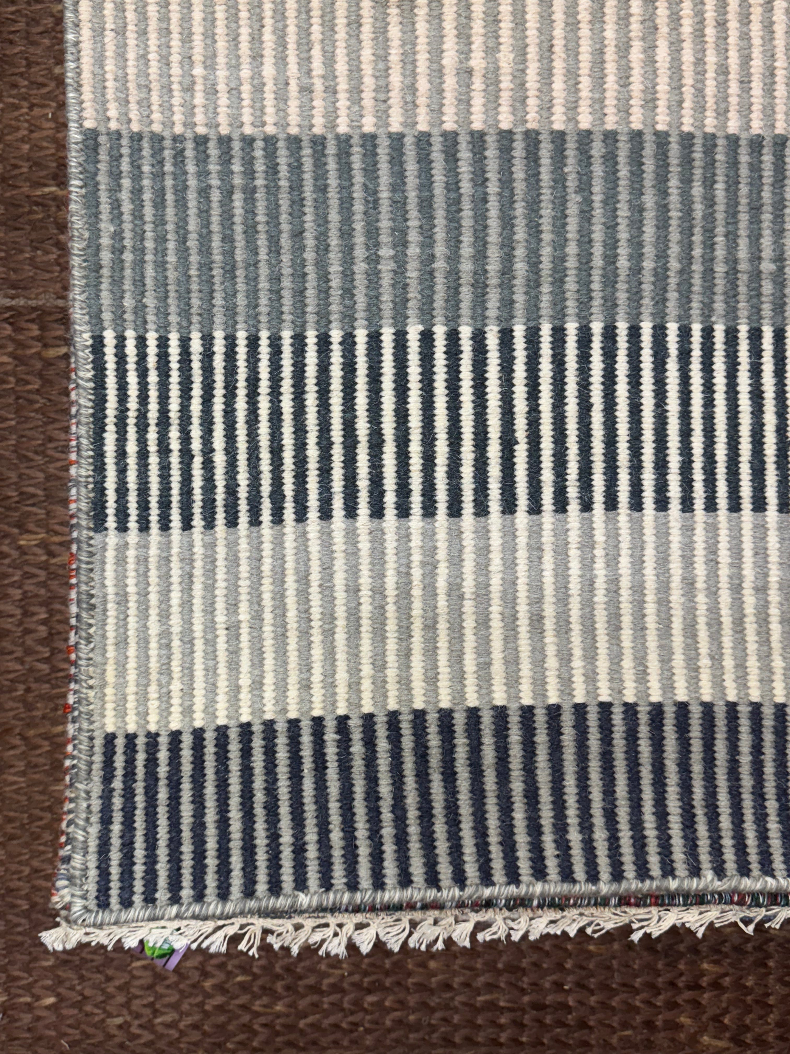 Mark 4.6x6.6 Handwoven Durrie Multi Colored Stripe