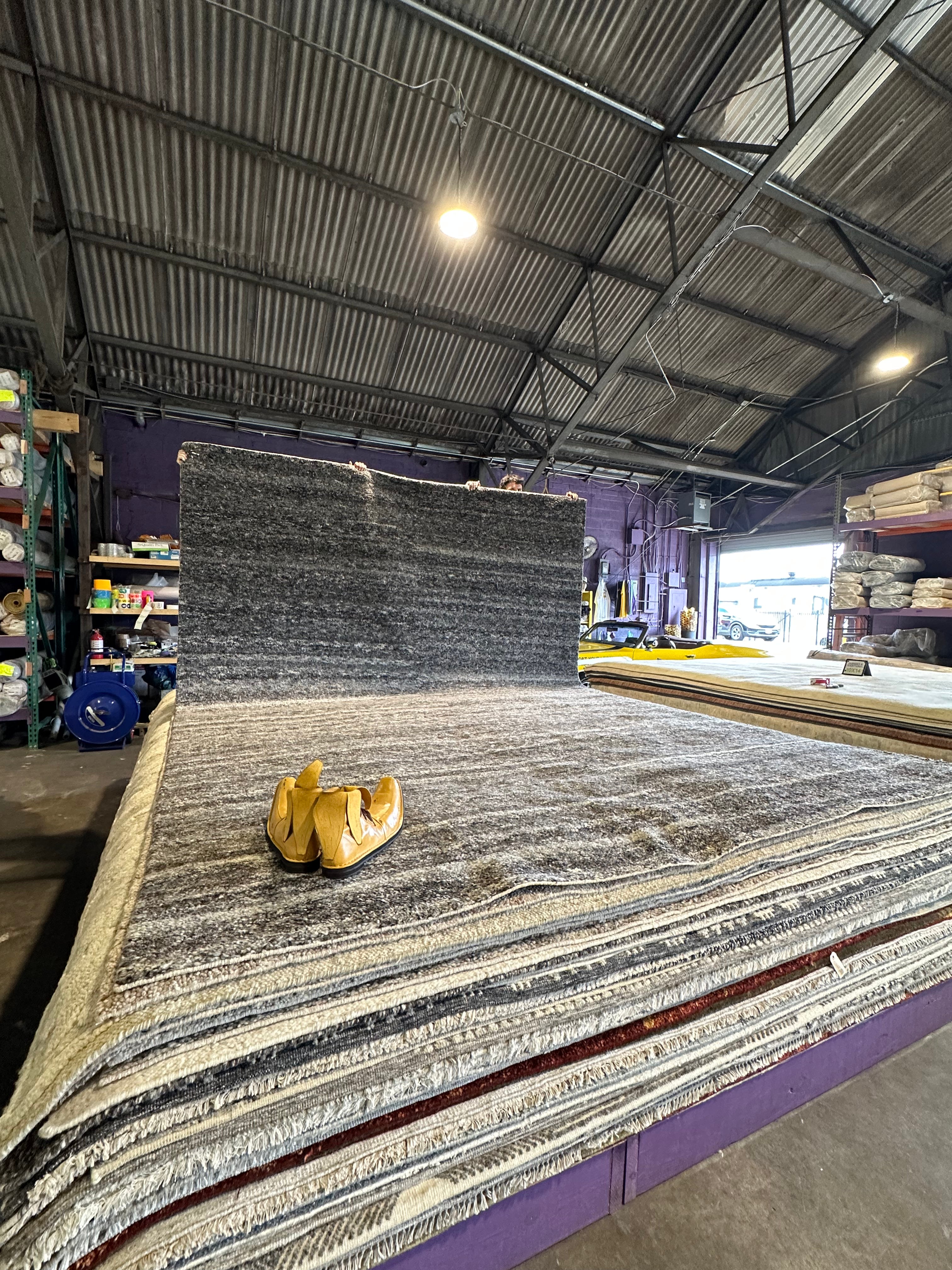 Jacob Elordi Dark Grey Handwoven Modern Durrie Rug (Multiple Sizes)