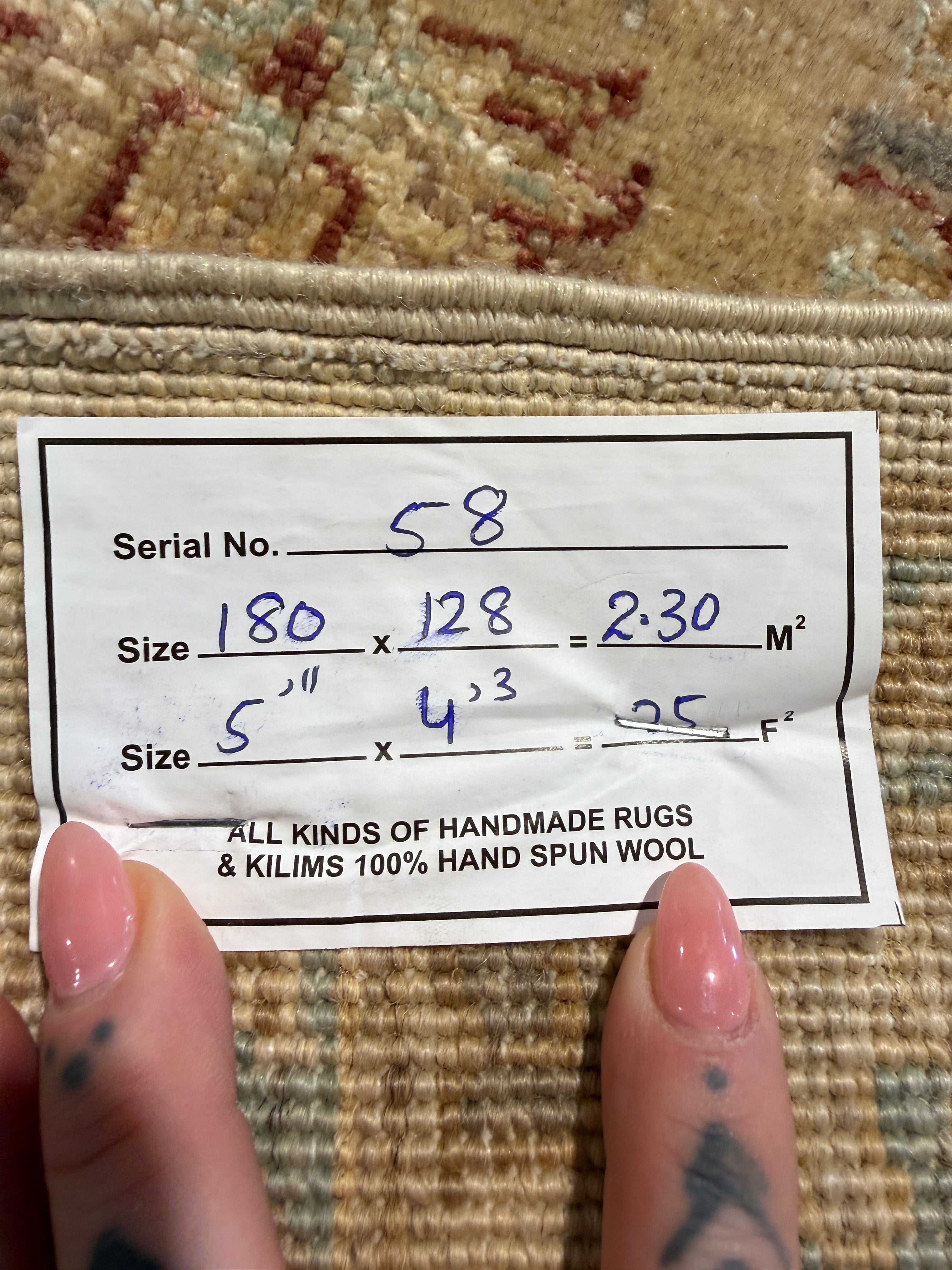 Kameron Westcott 4.3x5.11 Cream Afghani Ziegler Rug