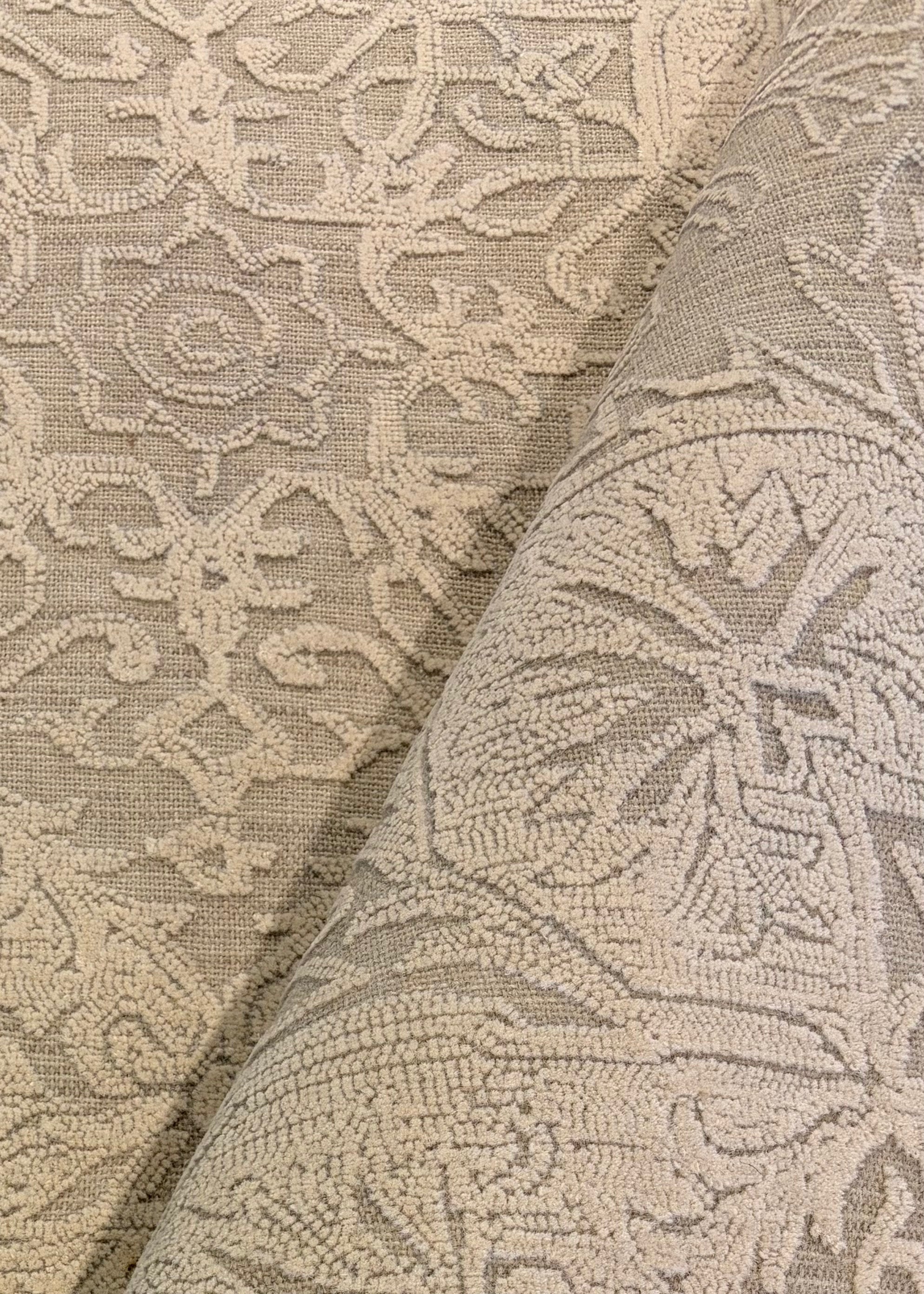 Norris 8x10 Hand-Tufted Aqua & Beige Jacquard