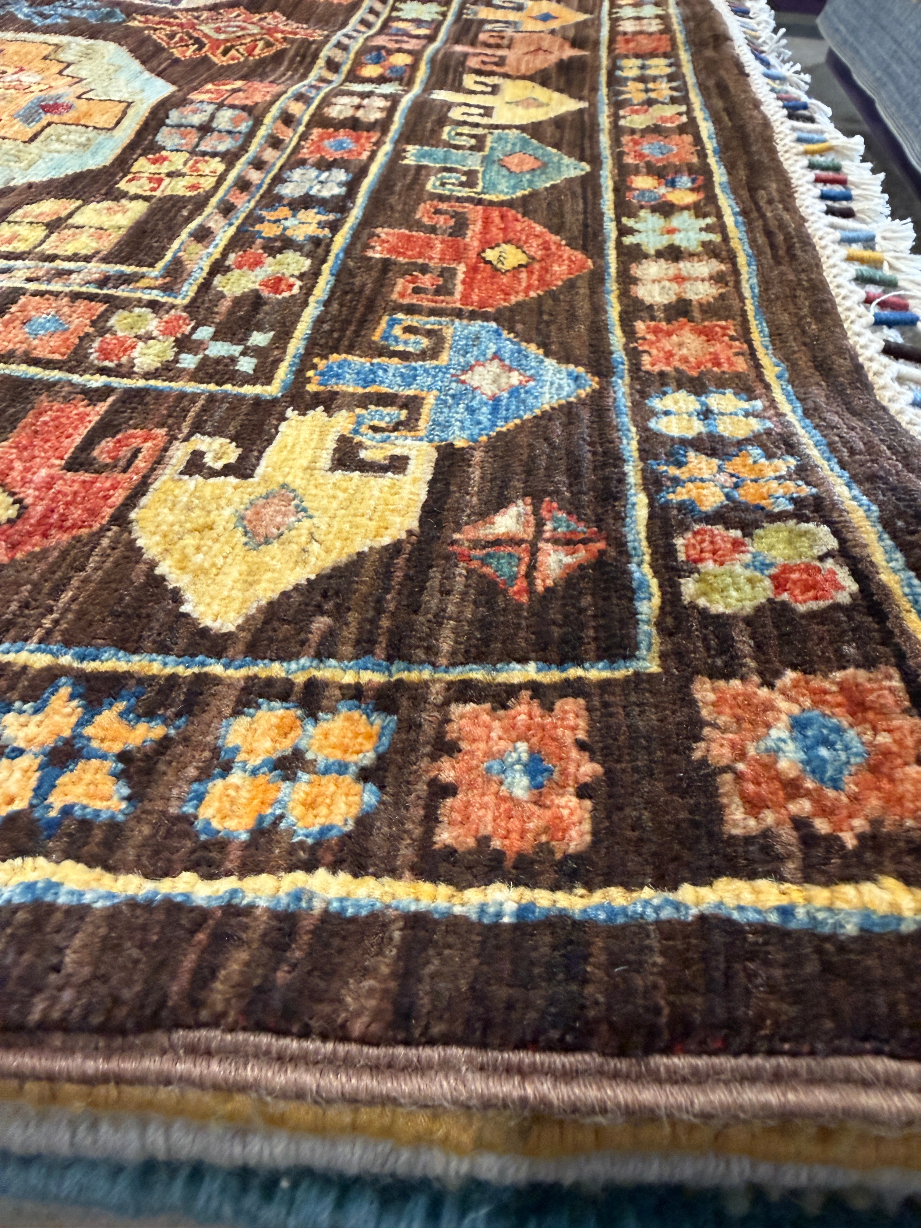 Bronwyn Newport 4.1x6.9 Brown Afghani Waziri Rug