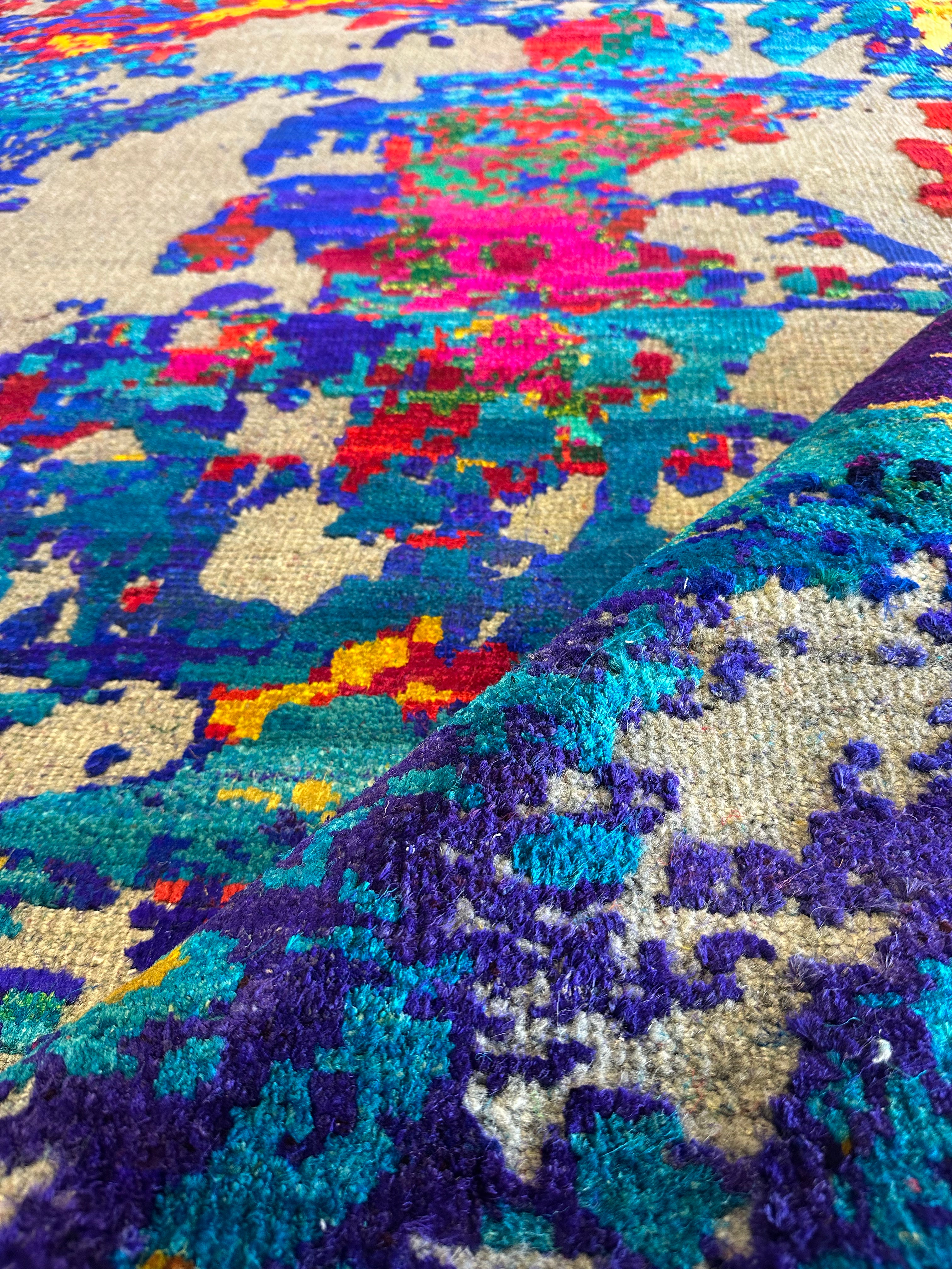 Mark Gable 9.6x13.9 Multi Color Hand-Knotted Modern Style Rug