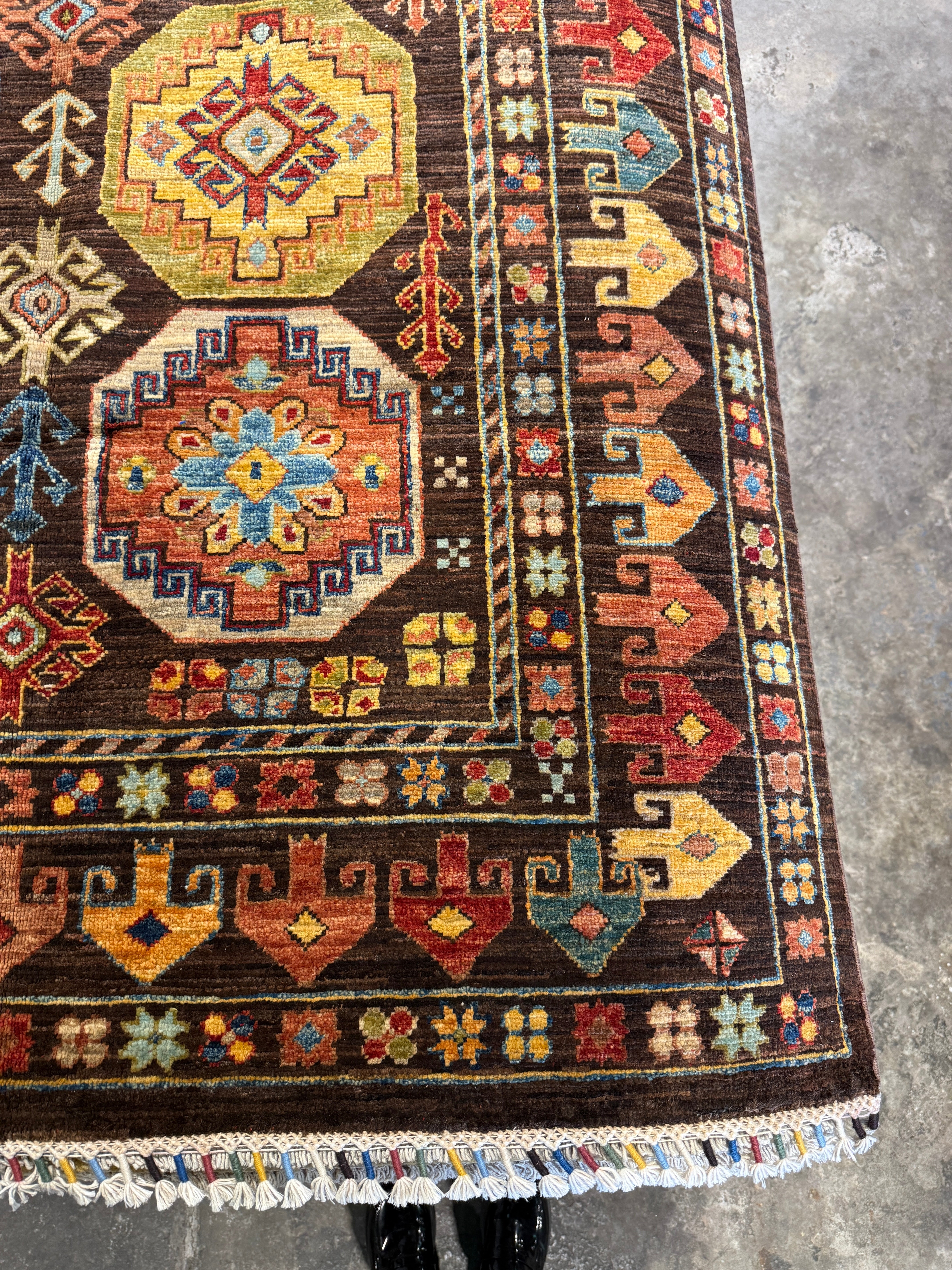 Bronwyn Newport 4.1x6.9 Brown Afghani Waziri Rug