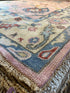 Natasha Stefanenko 9x12.3 Hand-Knotted Oushak Rug Pink and Ivory