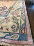 Natasha Stefanenko 9x12.3 Hand-Knotted Oushak Rug Pink and Ivory