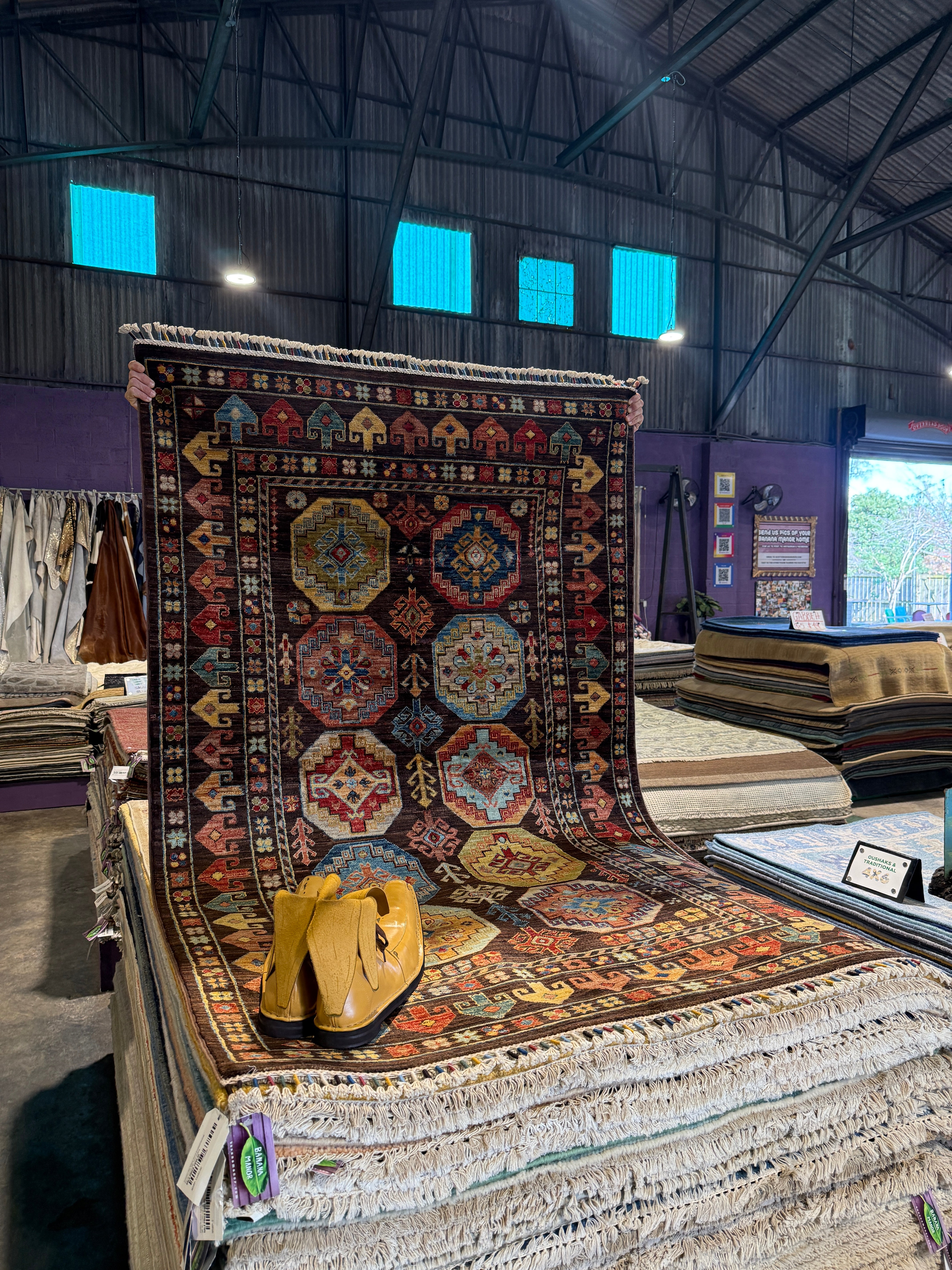 Bronwyn Newport 4.1x6.9 Brown Afghani Waziri Rug