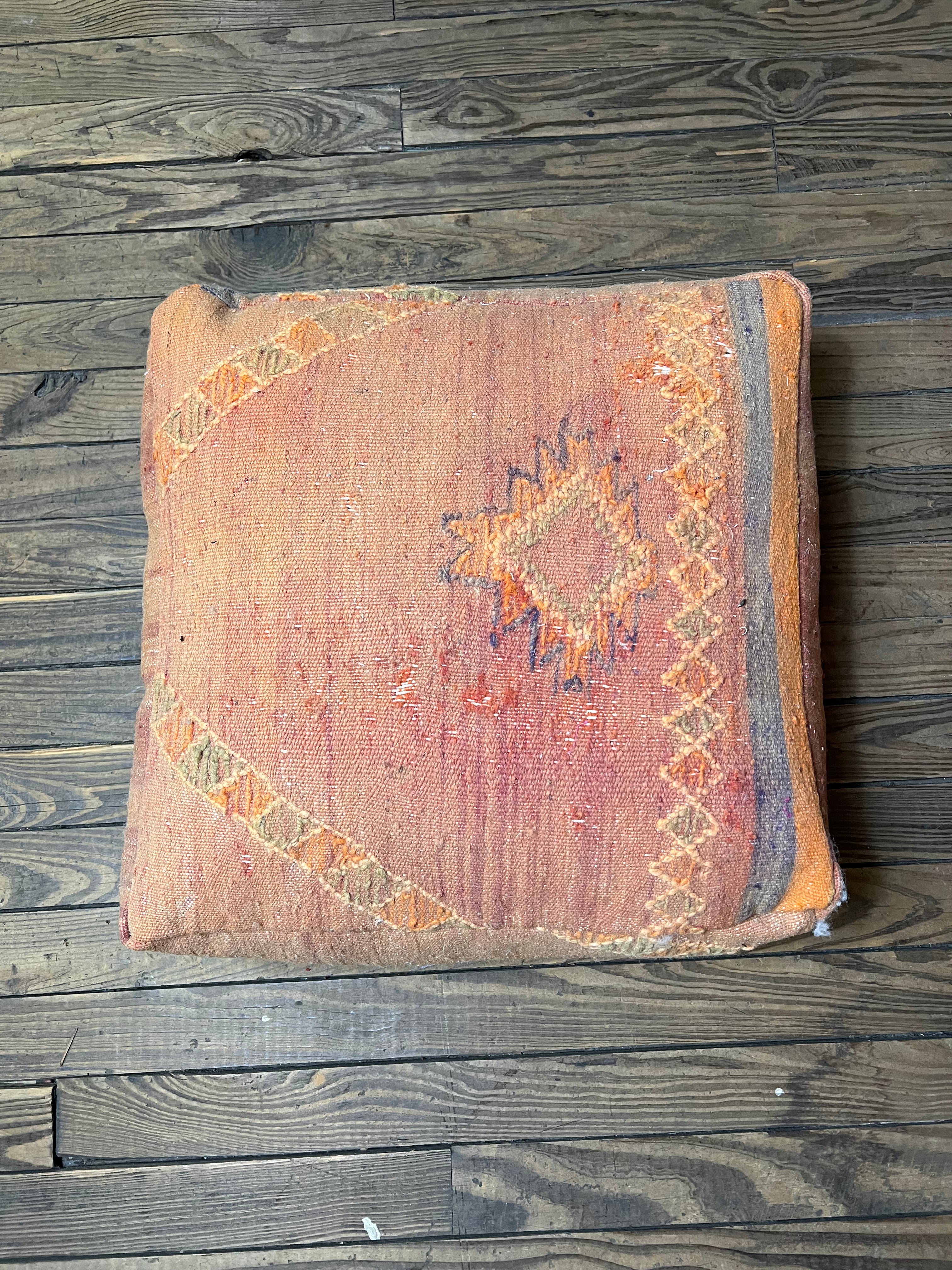 Moroccan Floor Cushion Orange 1
