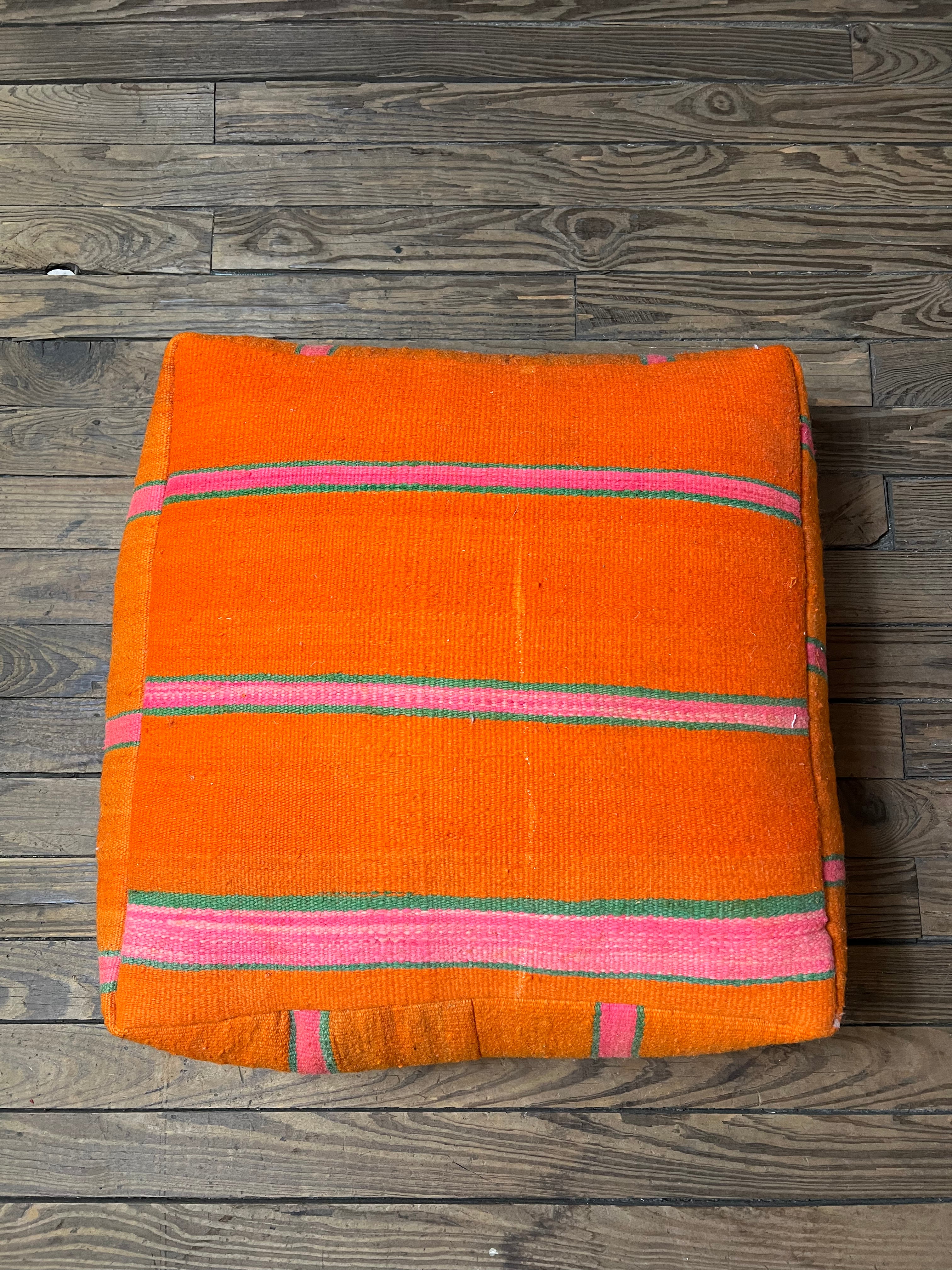 Moroccan Floor Cushion Orange 3