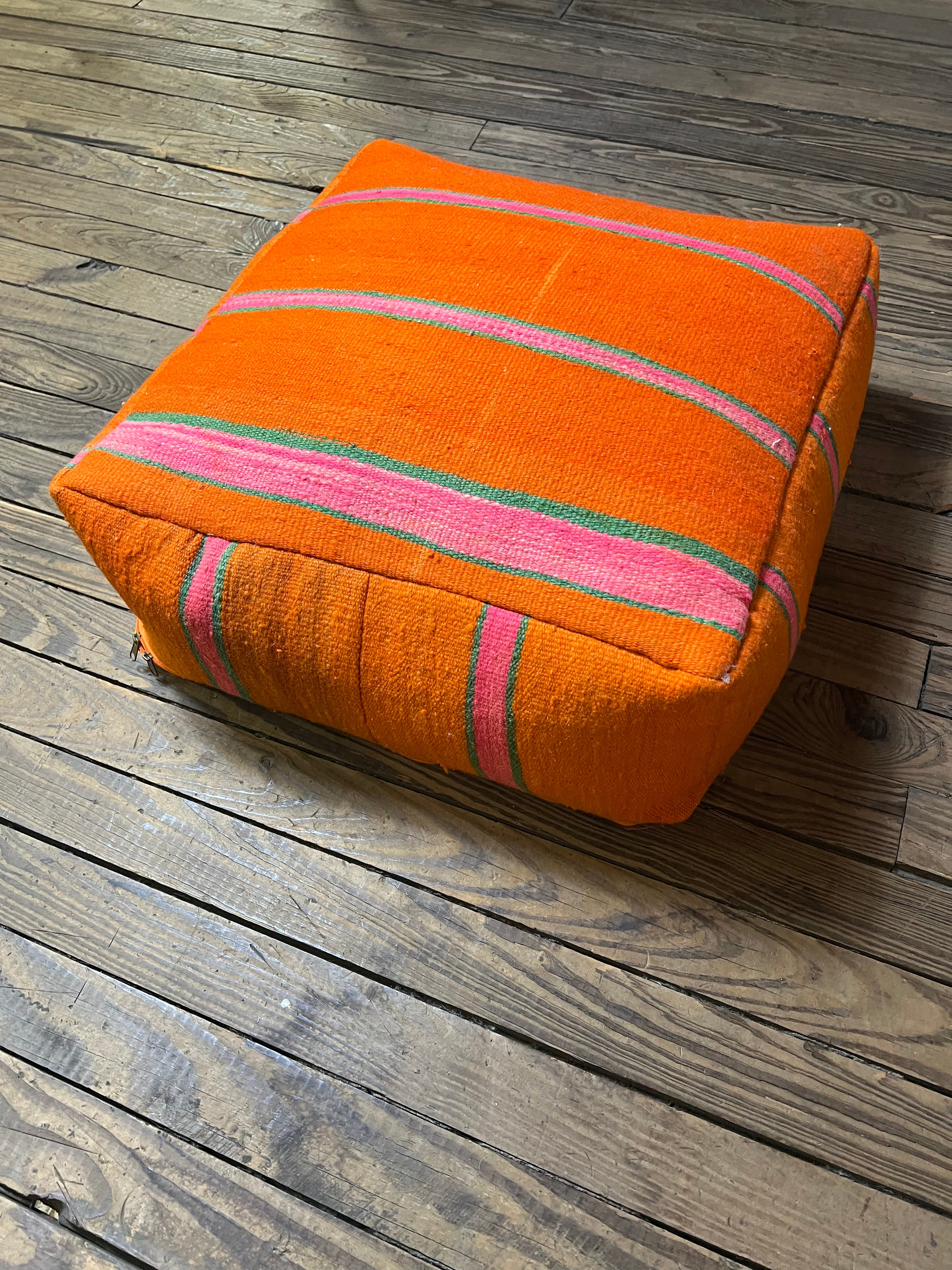 Moroccan Floor Cushion Orange 3