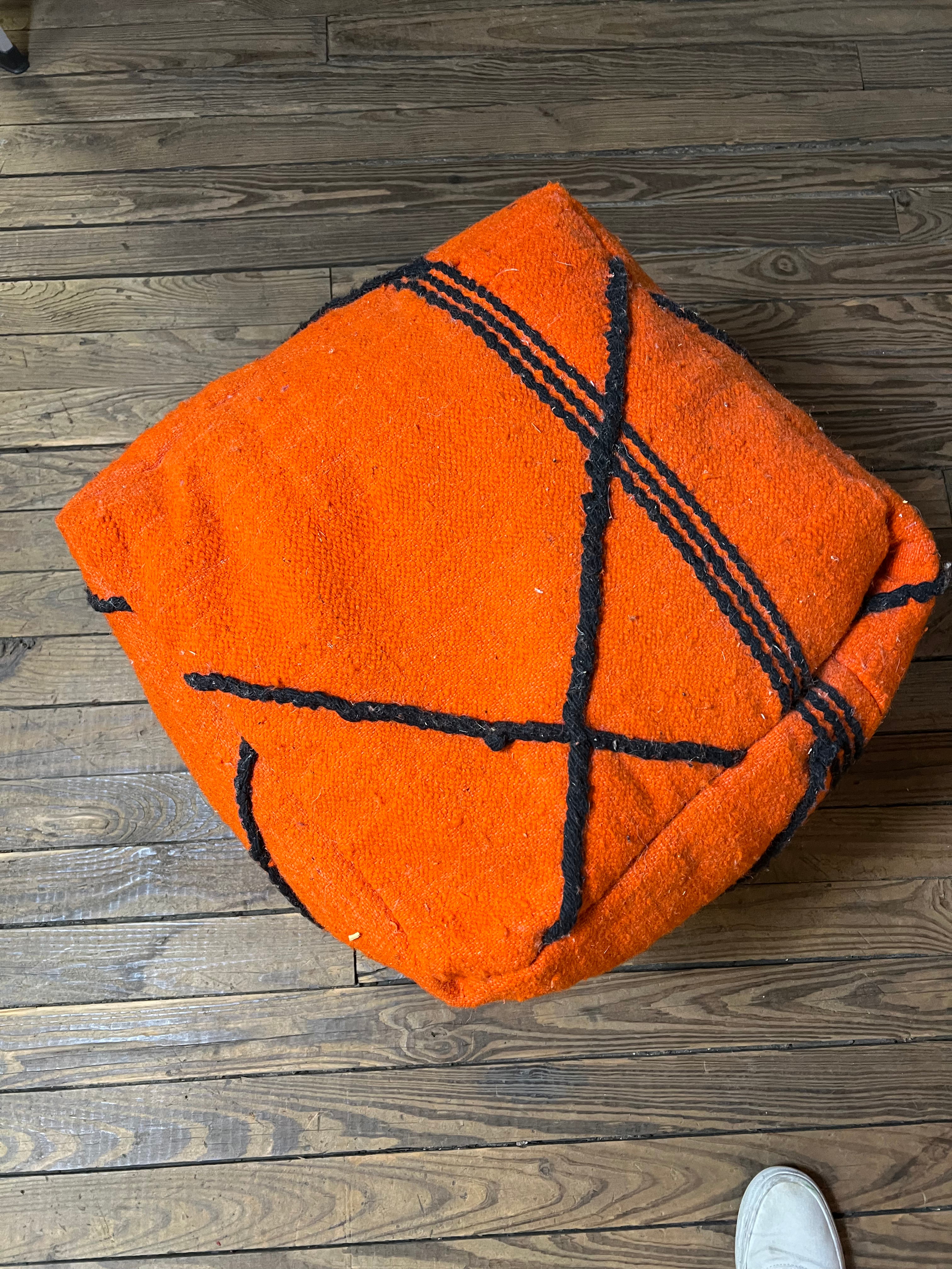Moroccan Floor Cushion Orange 4