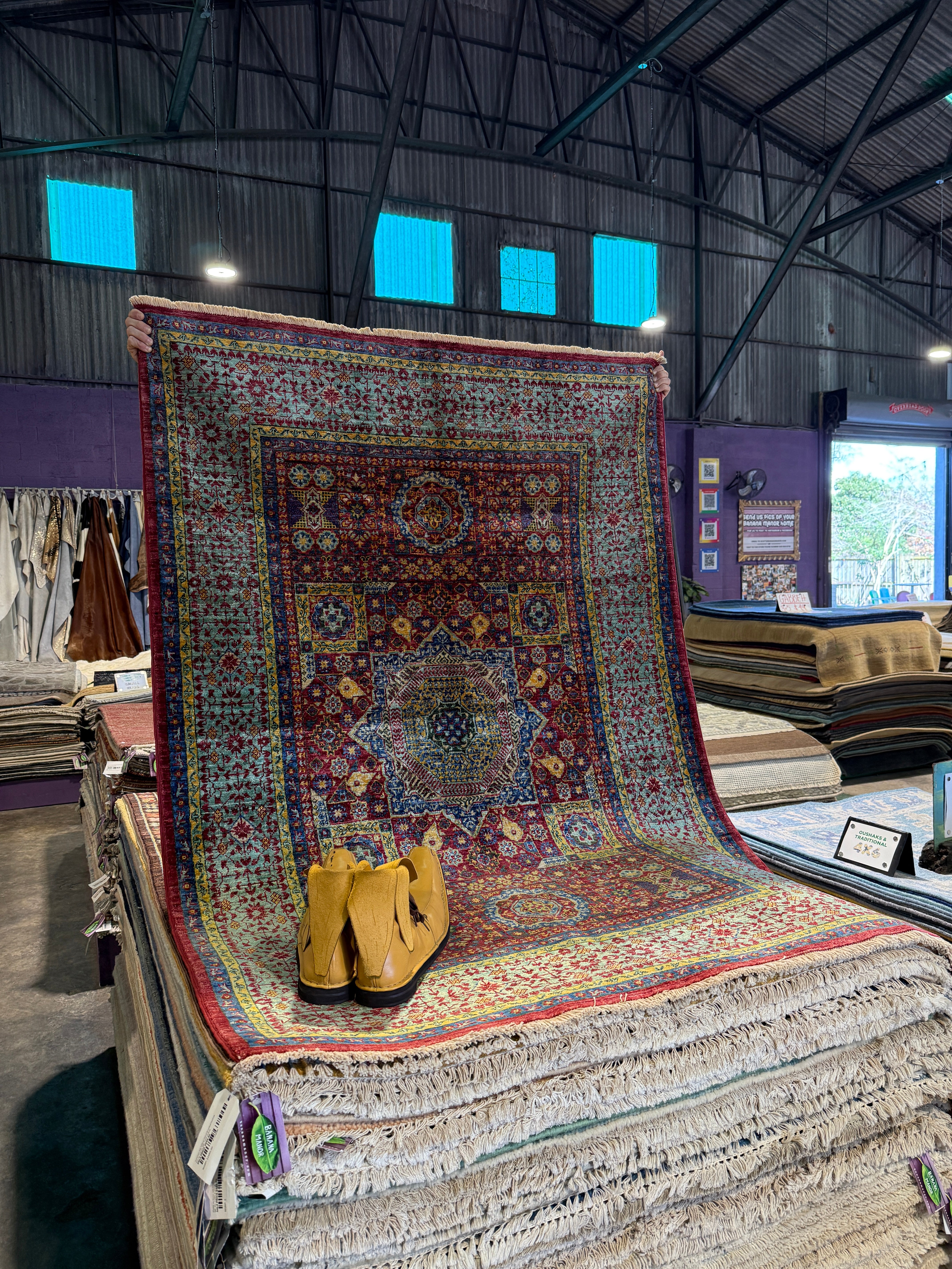 Brandi Redmond 4.3x6.2 Red Afghani Ziegler Rug