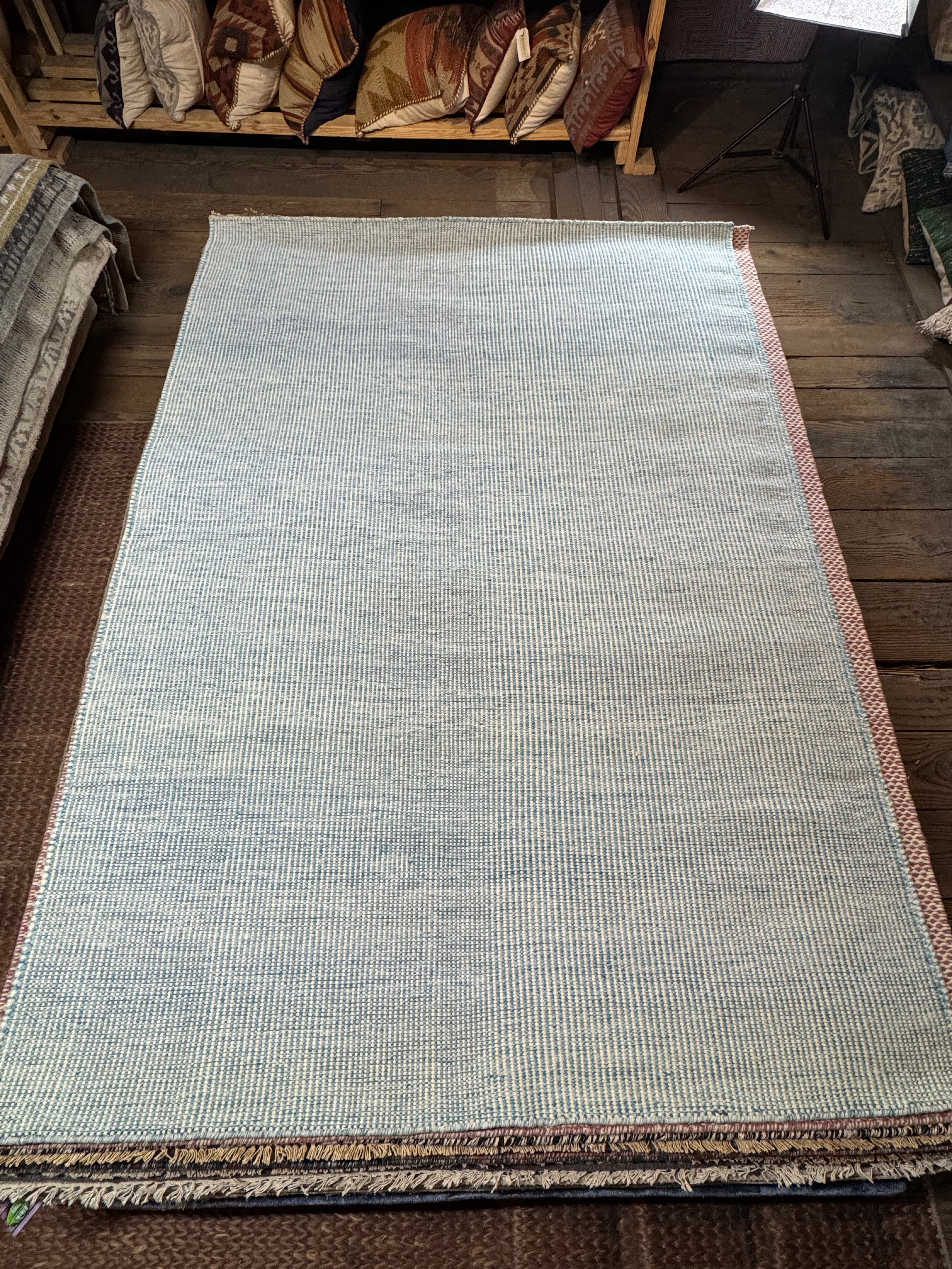 Chickie 5.3x7.6 Handwoven Durrie Rug (Multiple Colors)