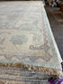 Melissa Falcone 9x12 Light Blue Hand-Knotted Oushak Rug