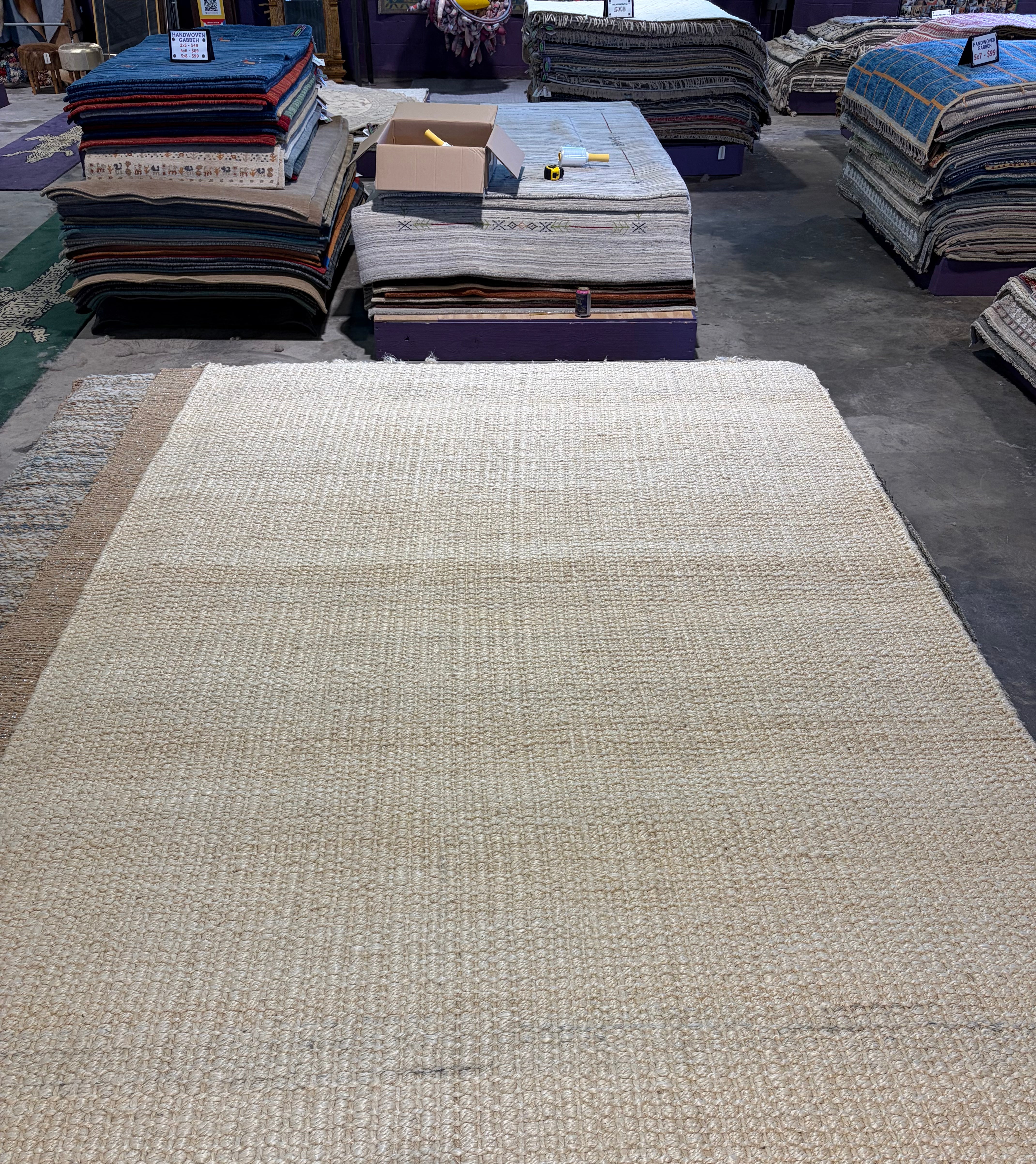 Glinduh Handwoven Bleached Jute Rug (various sizes)