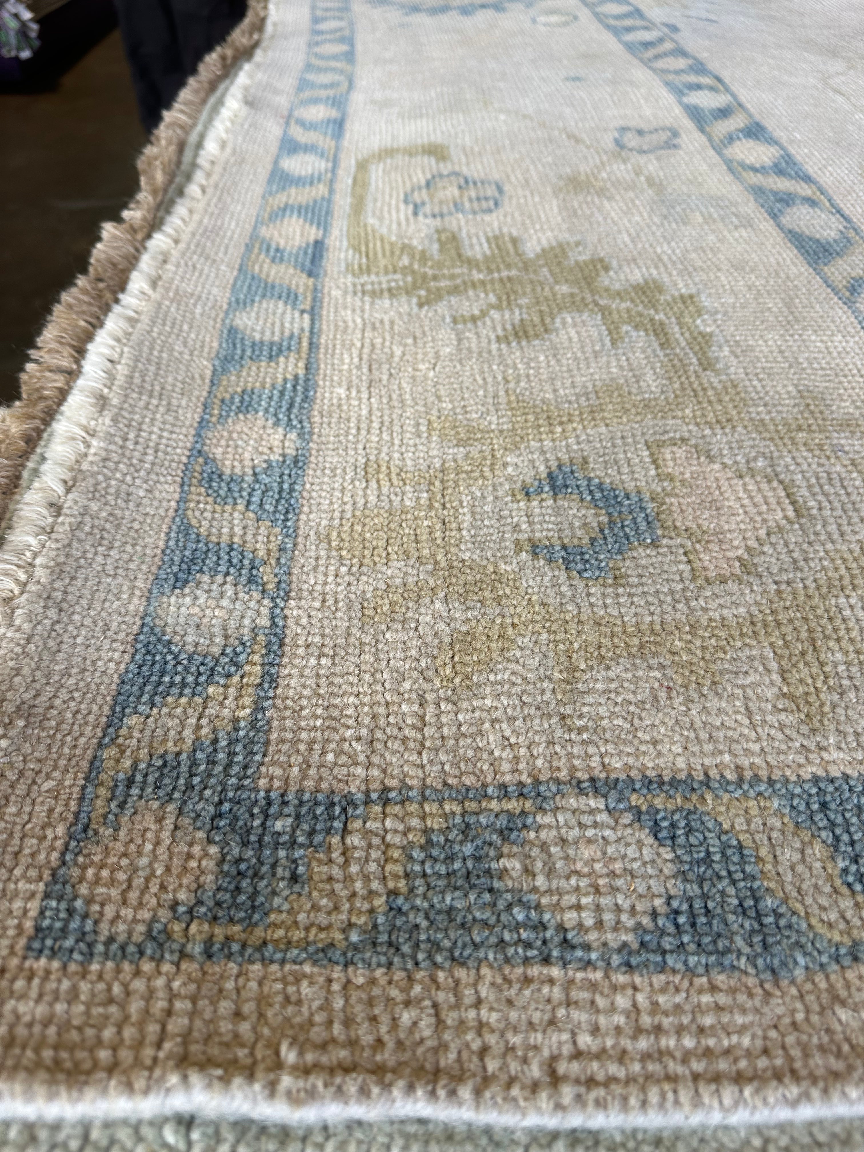 Hailey Gable 9x11.9 Grey Hand-Knotted Oushak Rug