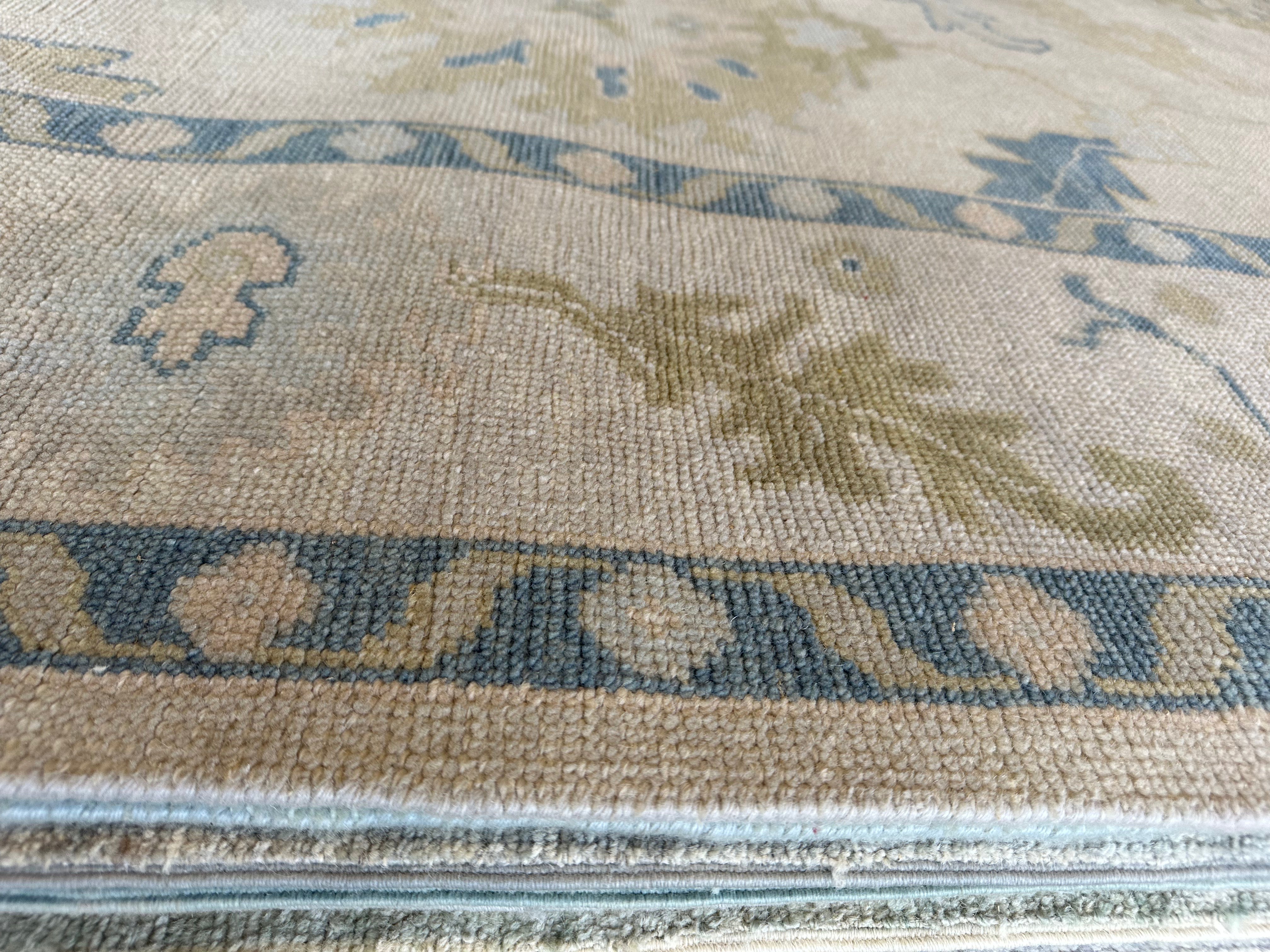 Hailey Gable 9x11.9 Grey Hand-Knotted Oushak Rug