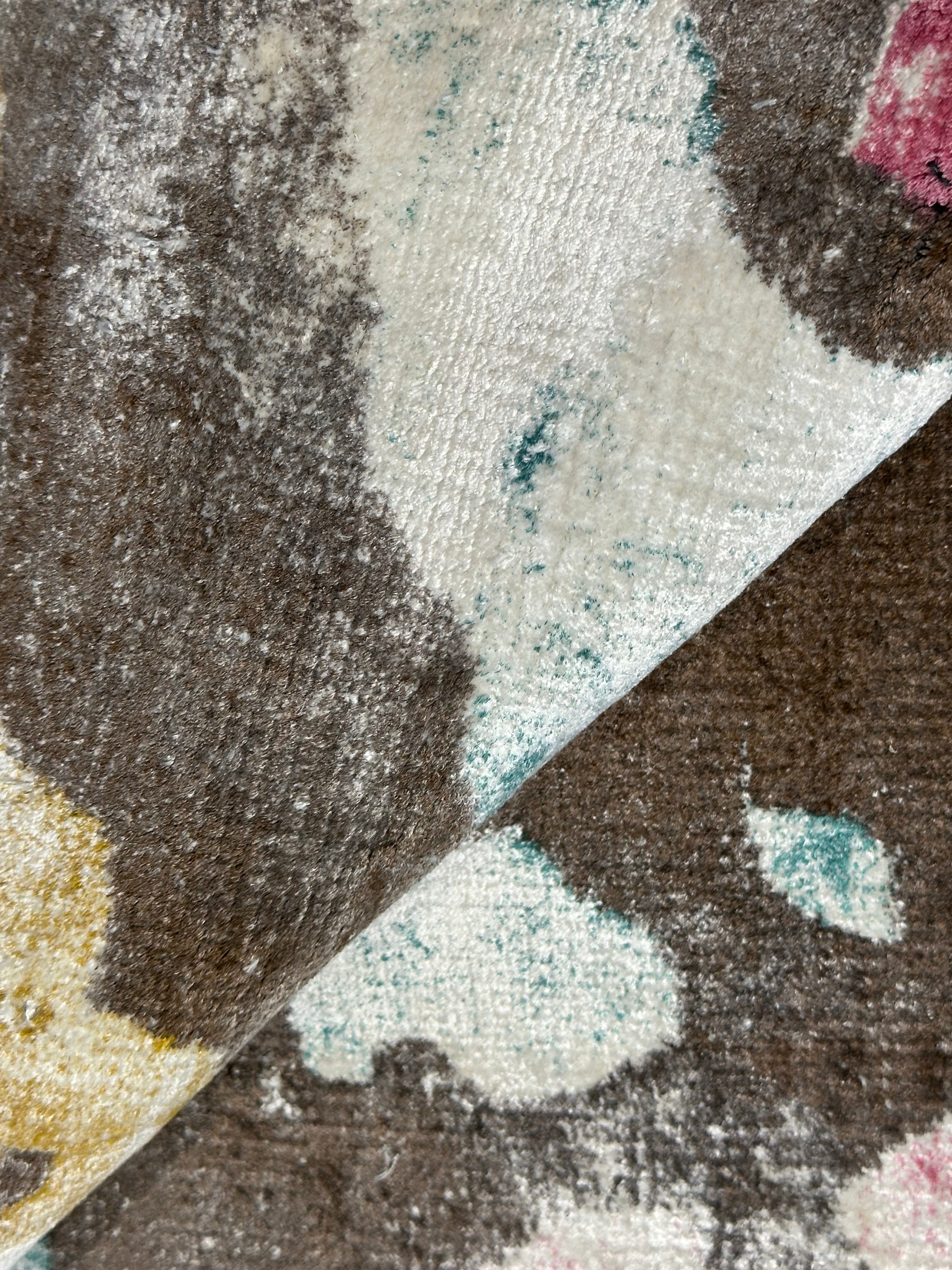 Neill 5.9x7.9  Brown and Pink Handwoven Modern Viscose