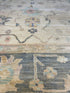 Bria Flemming 7.7x9.5 Cream and Blue Whitewashed Hand-Knotted Oushak