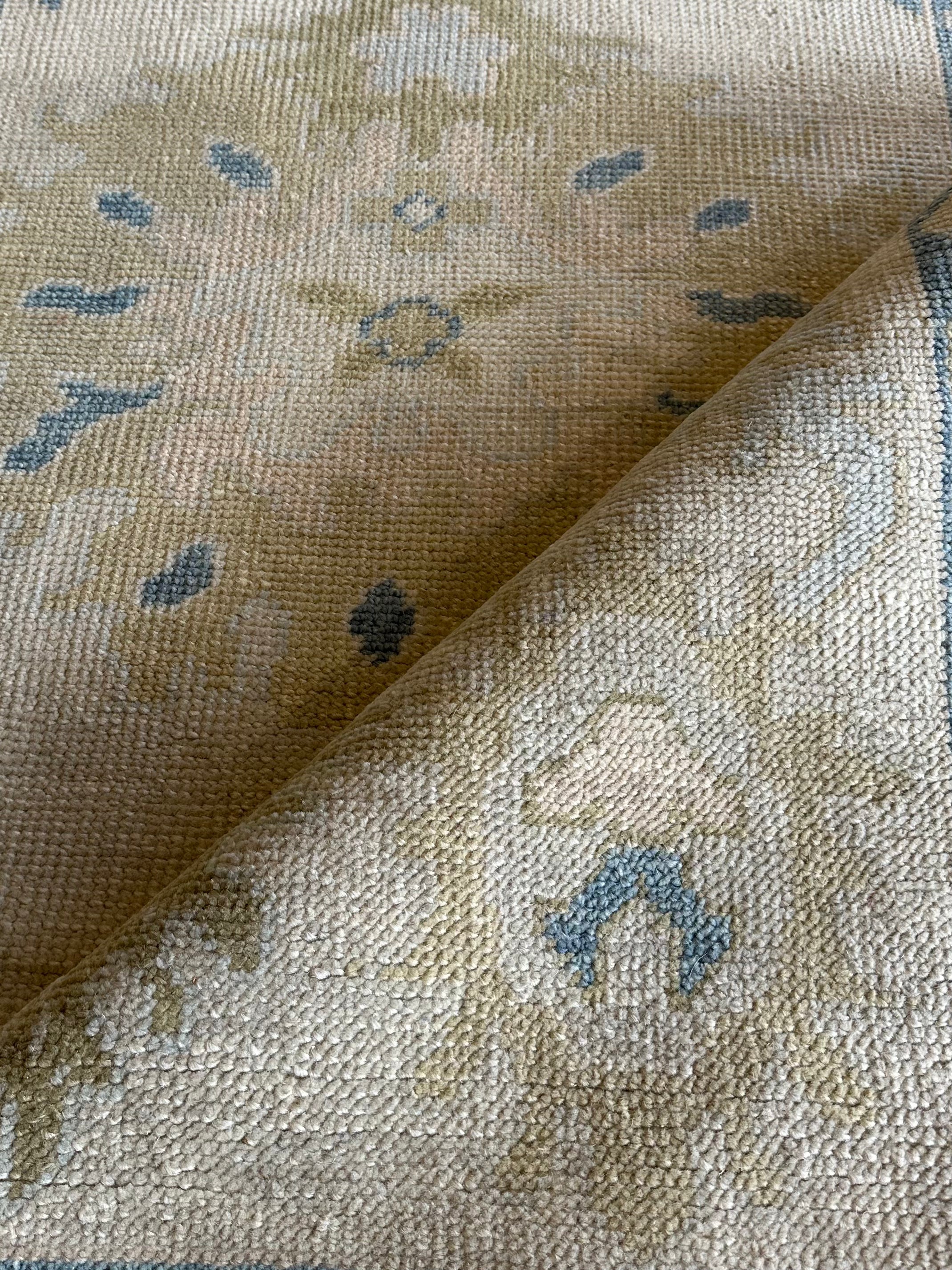 Hailey Gable 9x11.9 Grey Hand-Knotted Oushak Rug