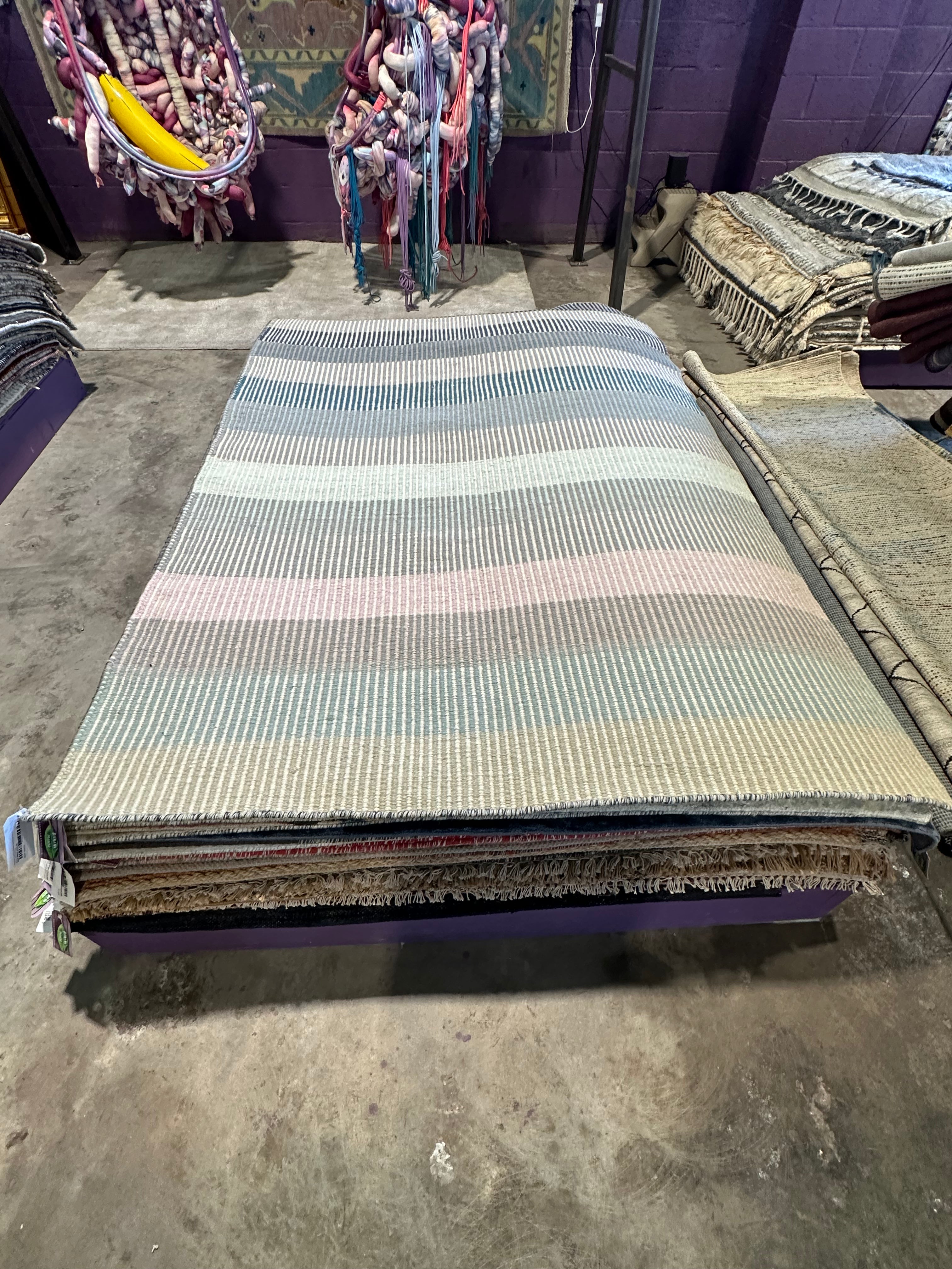 Marshall 5.3x8 Grey Modern Handwoven Durrie