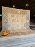 Bria Flemming 7.7x9.5 Cream and Blue Whitewashed Hand-Knotted Oushak