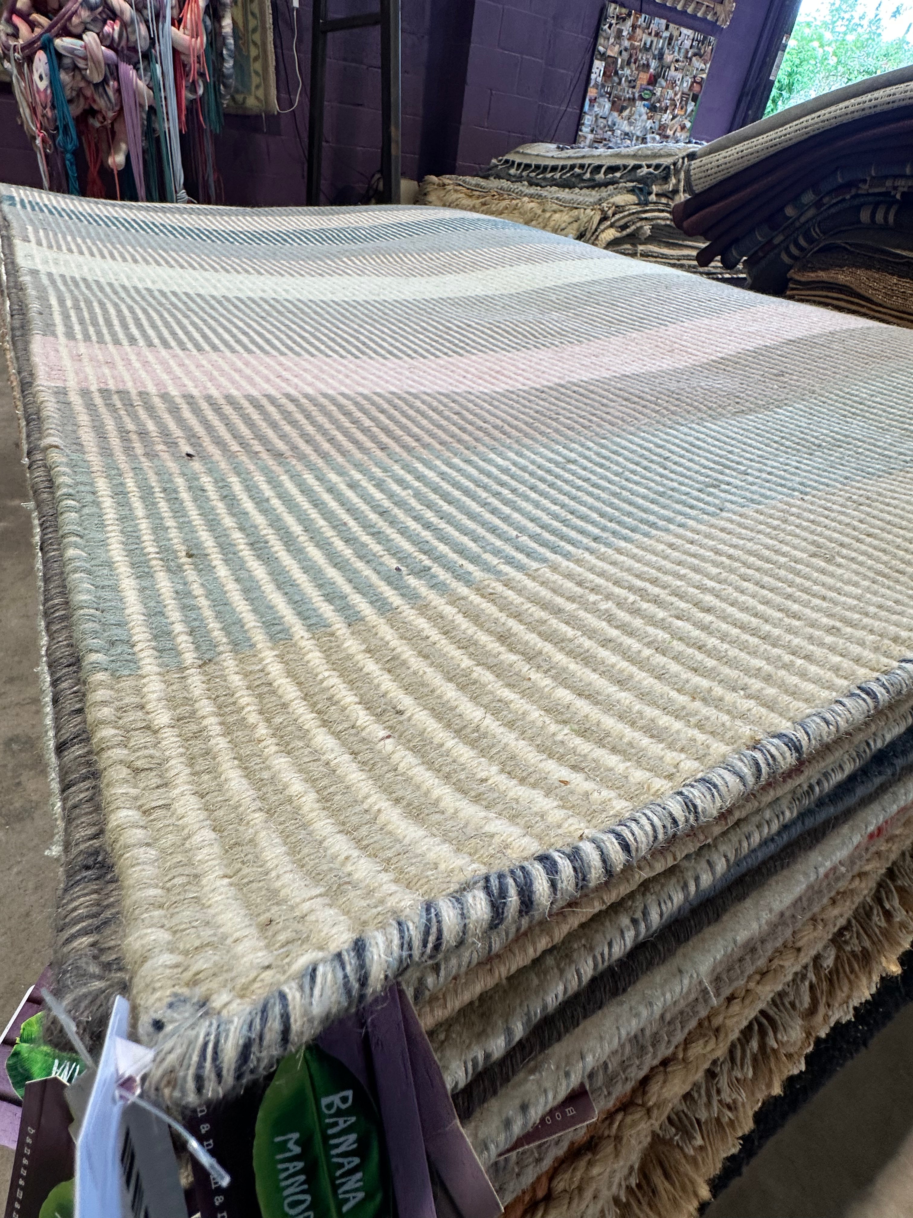 Marshall 5.3x8 Grey Modern Handwoven Durrie