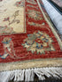 Katherine Kelly 2.8x4.1 Cream and Red Afghani Ziegler Rug