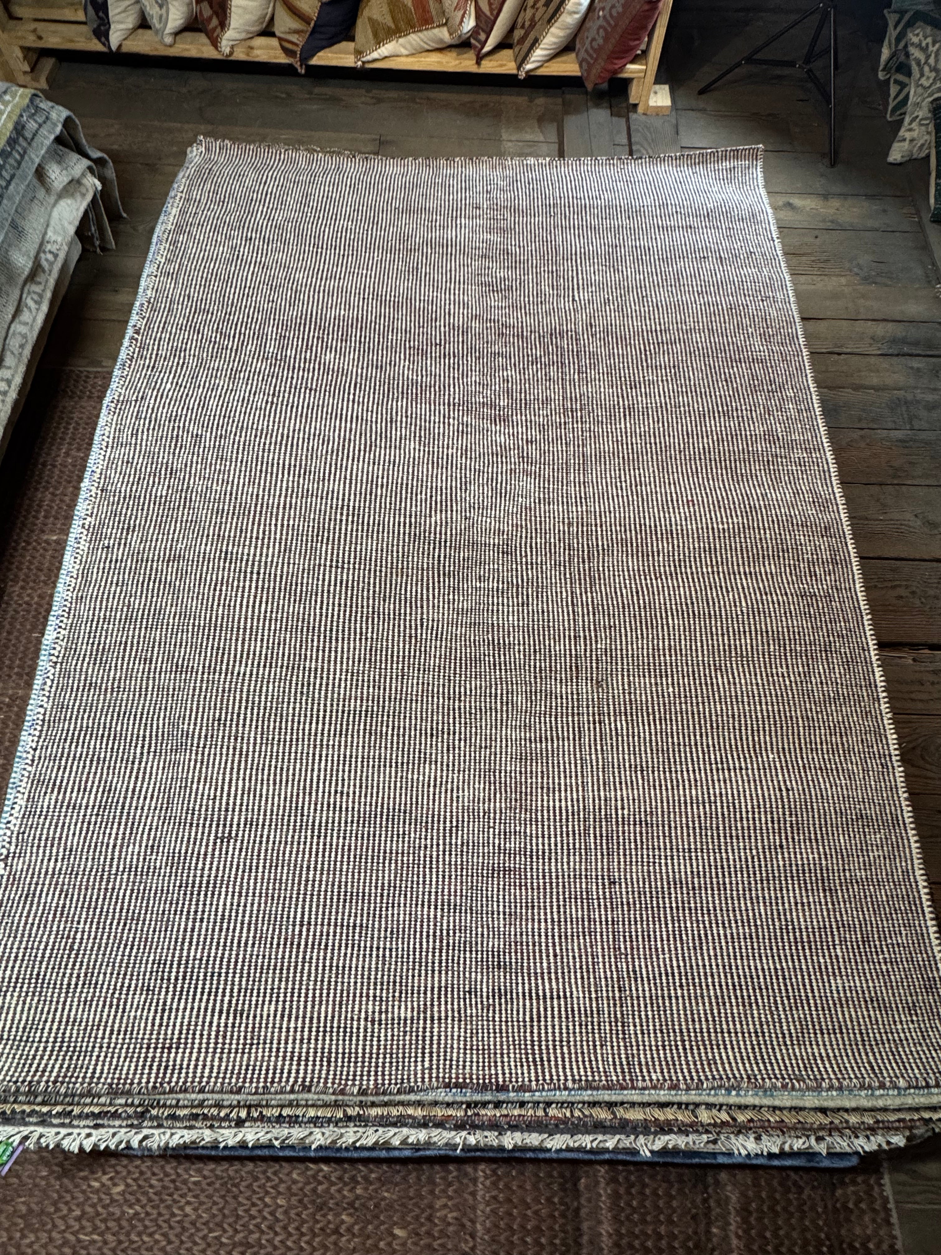 Jarvis 5.3x7.6 Brown Handwoven Durrie Rug