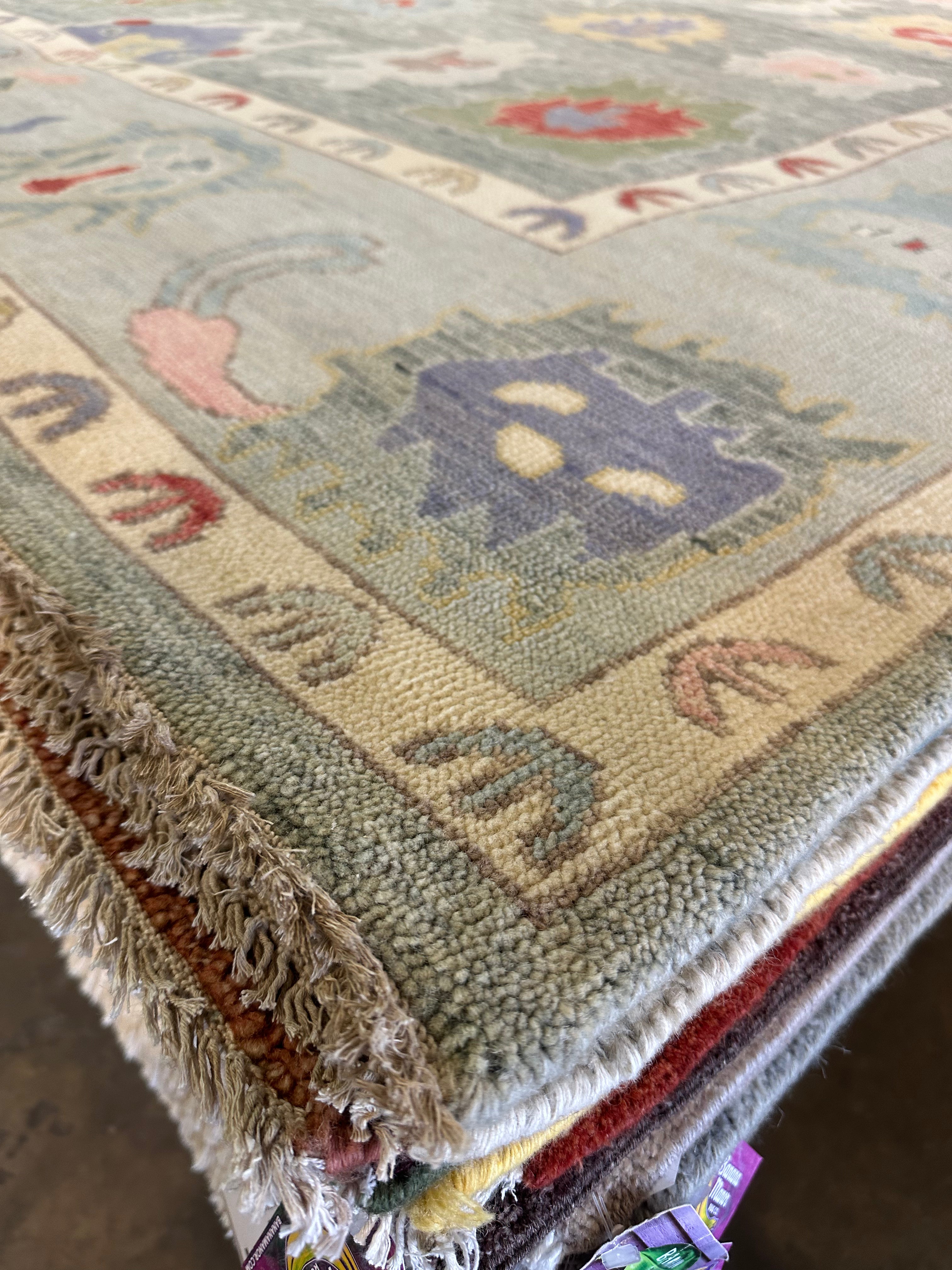 Sarah Victoria Mathieu 9x12 Multi Color Hand-Knotted Oushak Rug