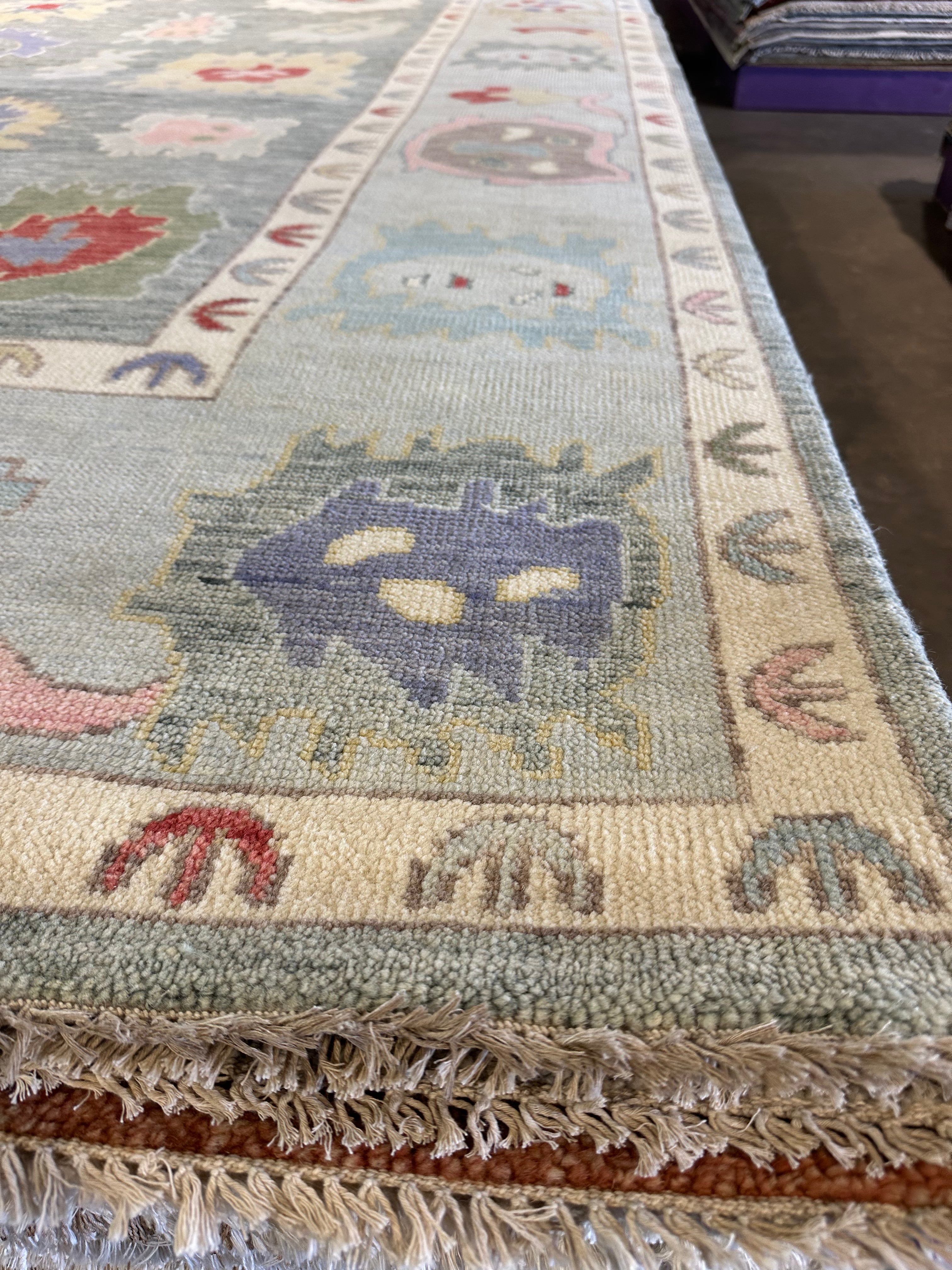 Sarah Victoria Mathieu 9x12 Multi Color Hand-Knotted Oushak Rug