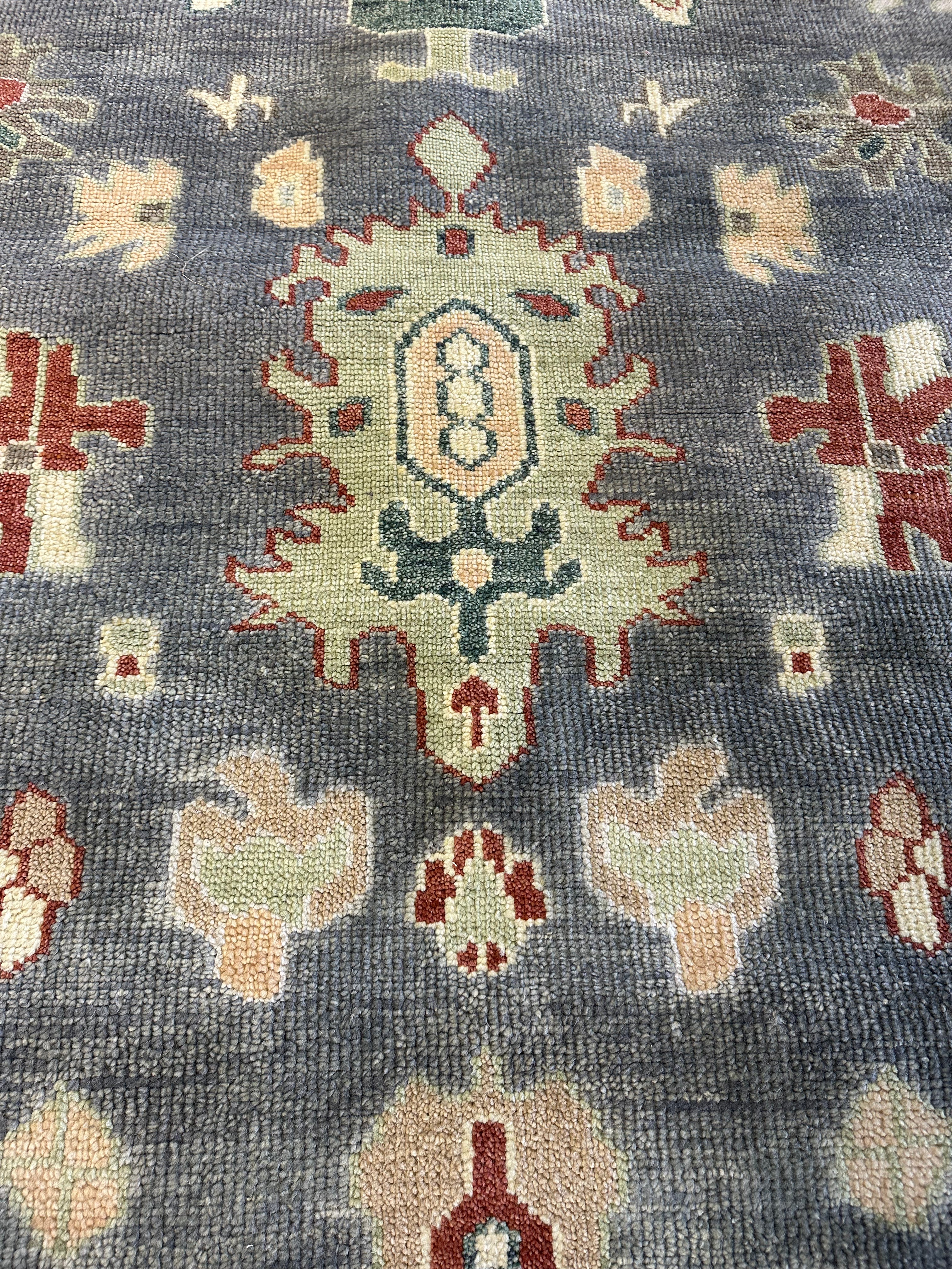 Caroline James 9x11.9 Multi Color Hand-Knotted Oushak Rug