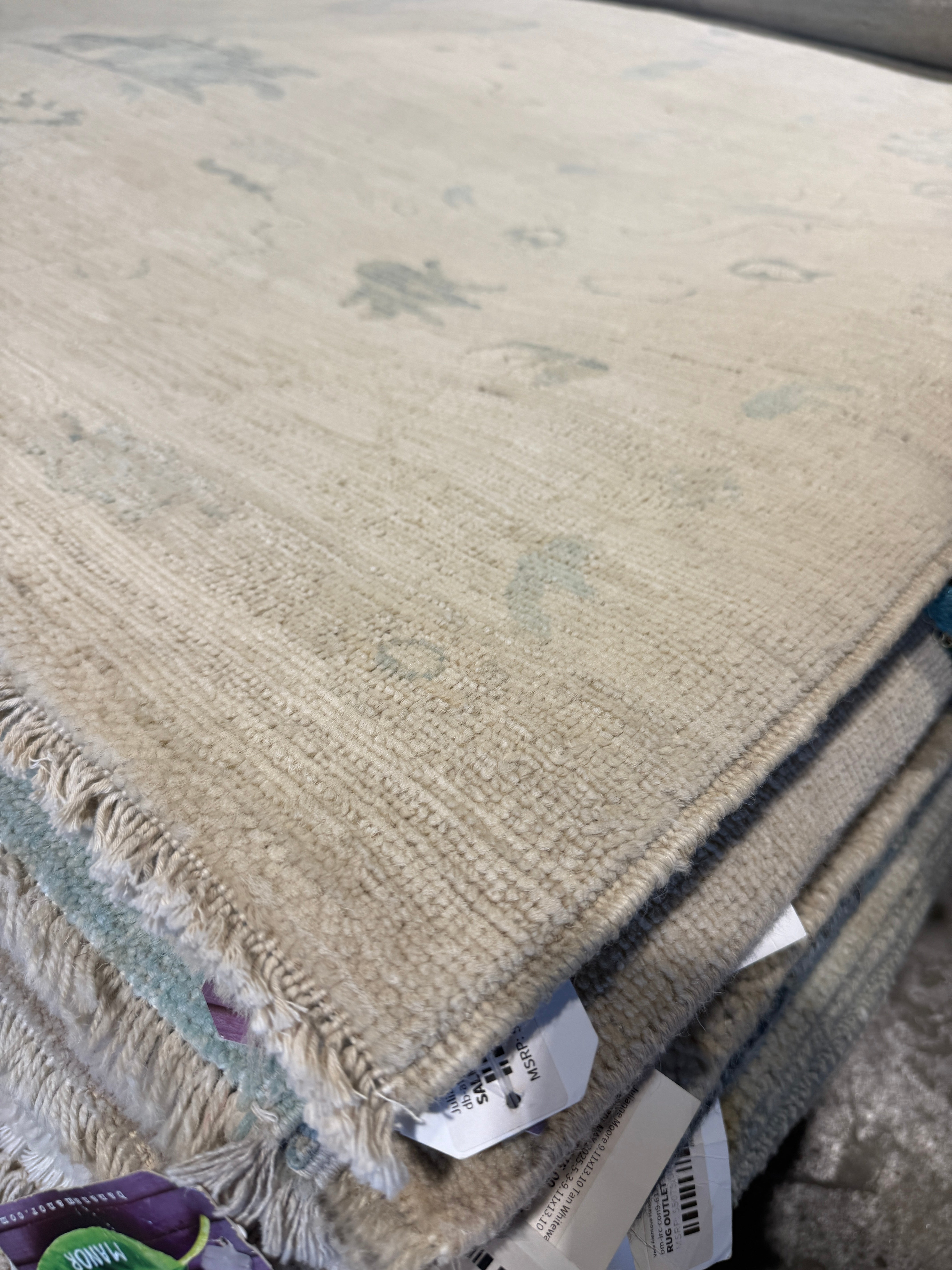 Carolina Quixano 10.2x13.9 Cream Whitewashed Afghani Oushak