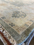 Ariel Ash 9x11.9 Light Green Hand-Knotted Oushak Rug